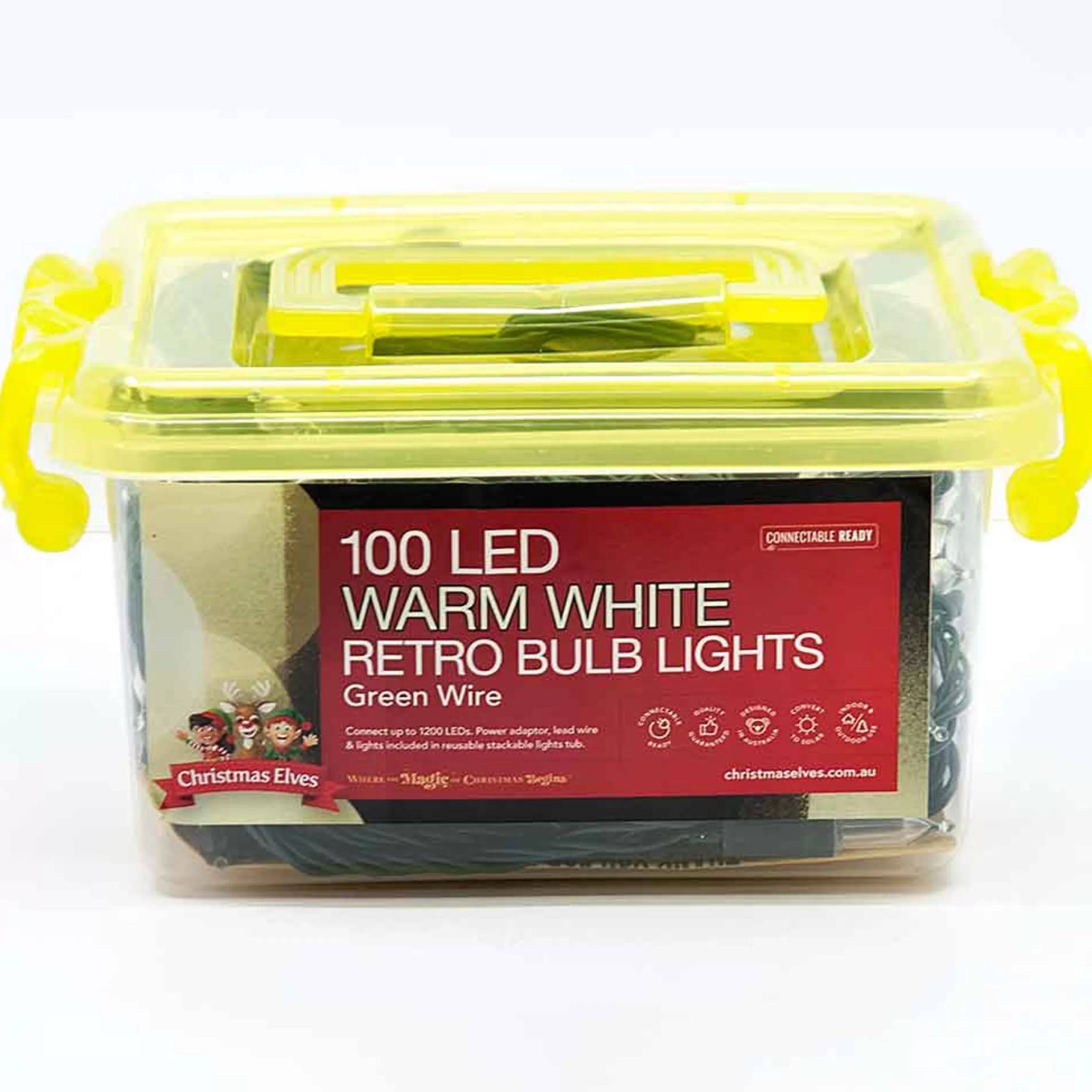 Best Sale * 100 Led Retro Bulb Lightsi Warm White - Green Wire