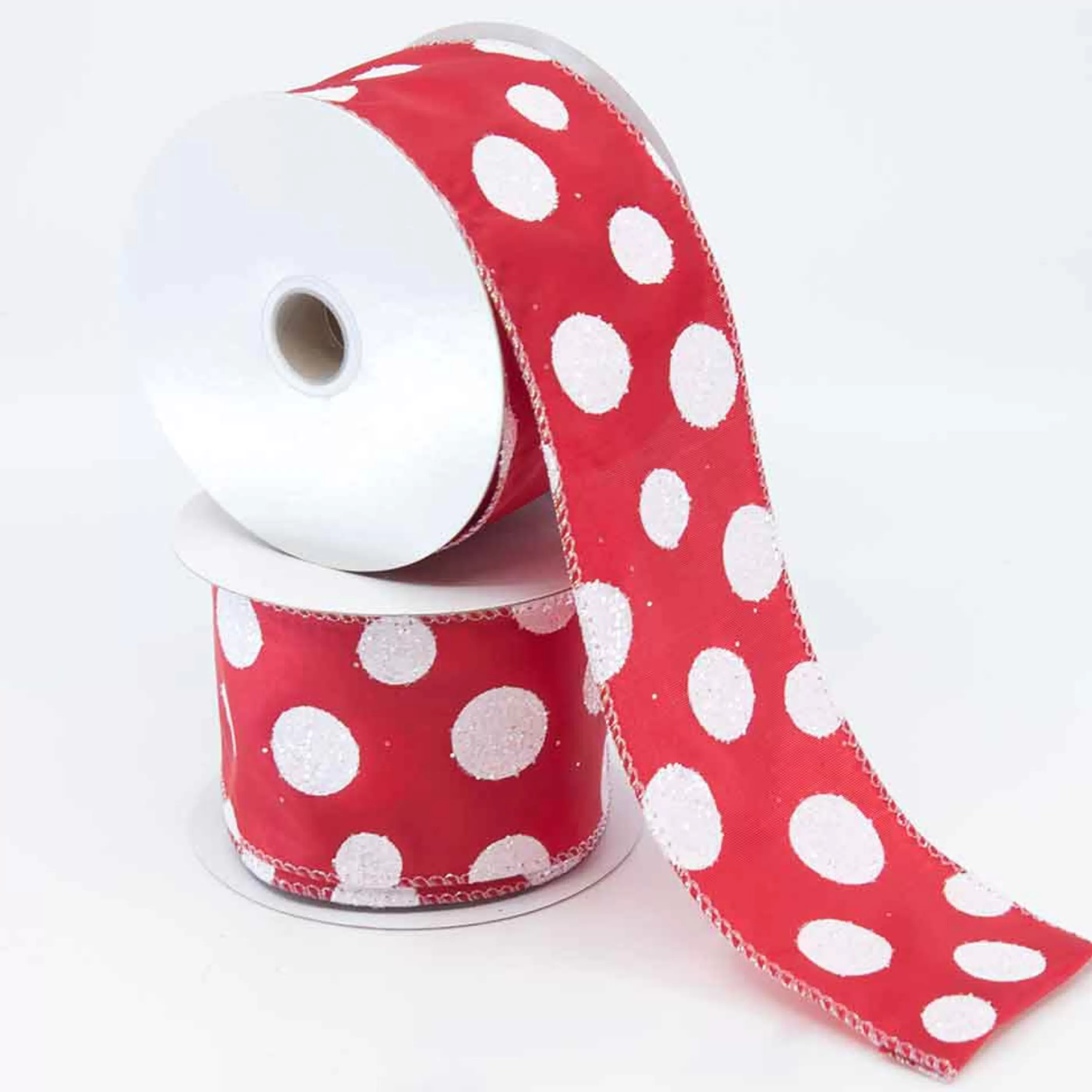 Flash Sale * 10M Red With White Spot Ribbon