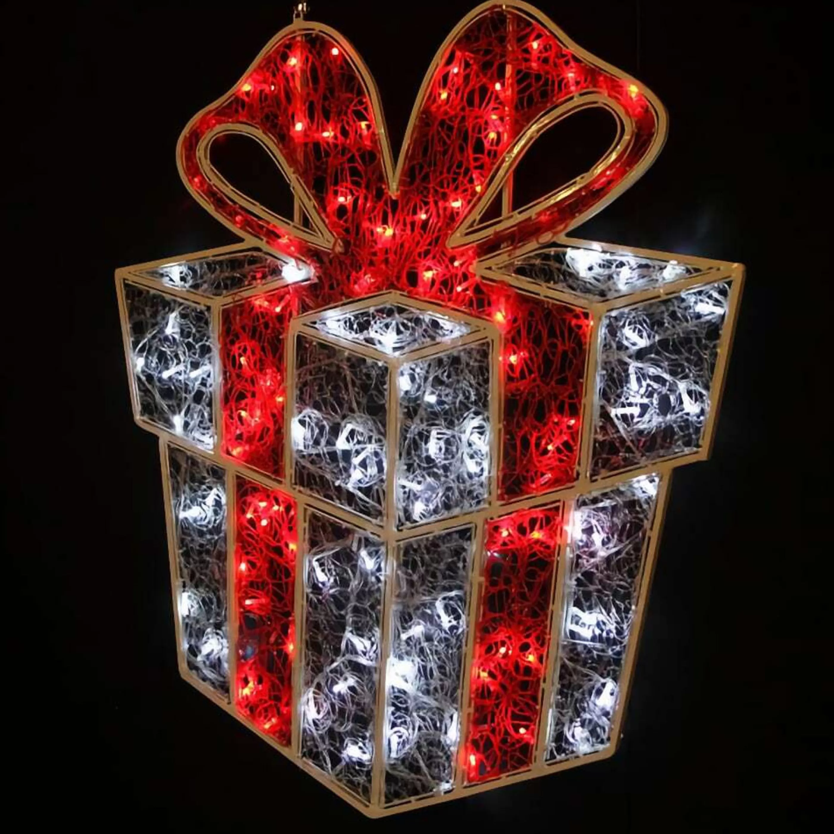 Discount * 2D White Red Light Up Gift Box - 122Cm