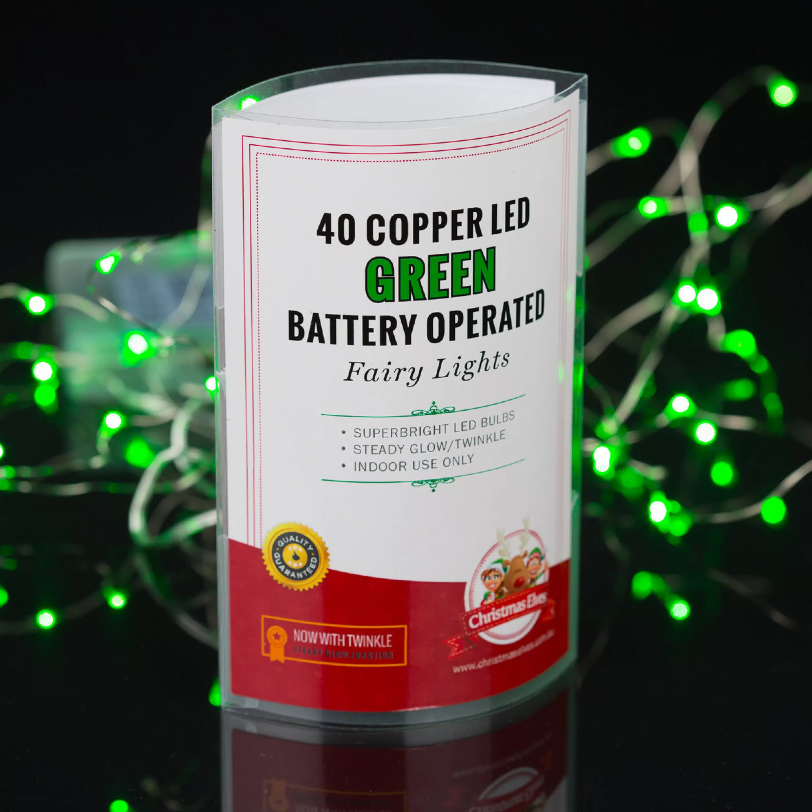 Cheap * 40 Led Copper Battery Operated Fairy Lights - Green