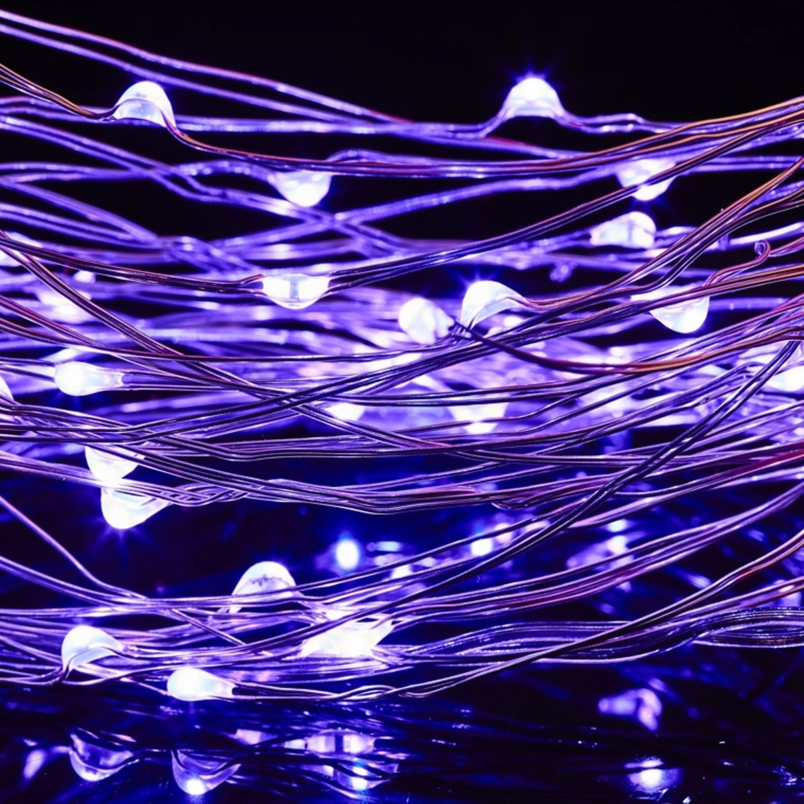 Cheap * 40 Led Copper Wire Battery Lights - Purple