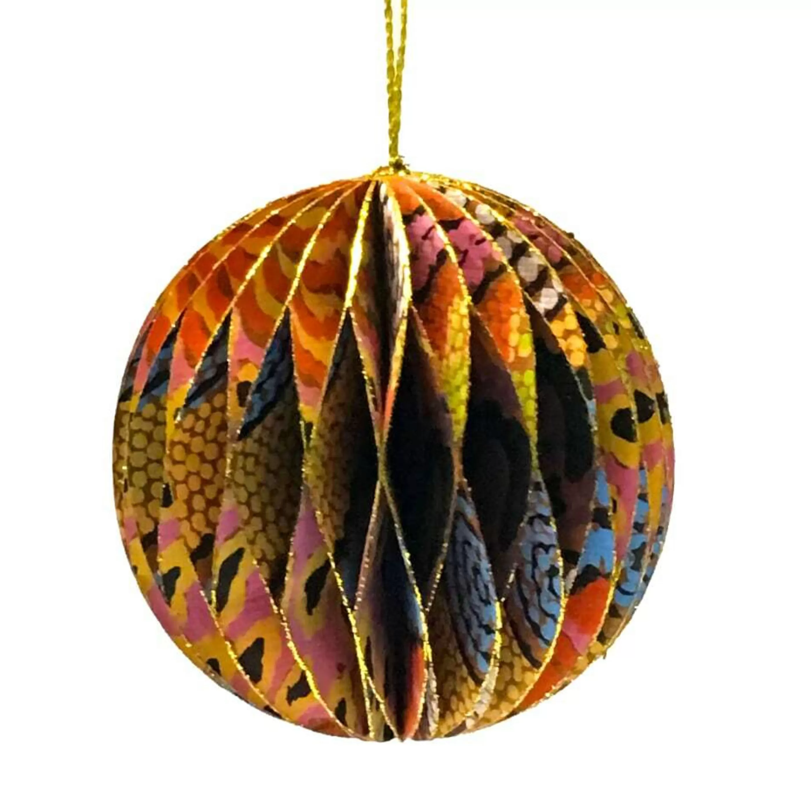 * Hanging Christmas Ornaments | Aboriginal Honeycomb Christmas Bauble (Dym975) - 7.6Cm