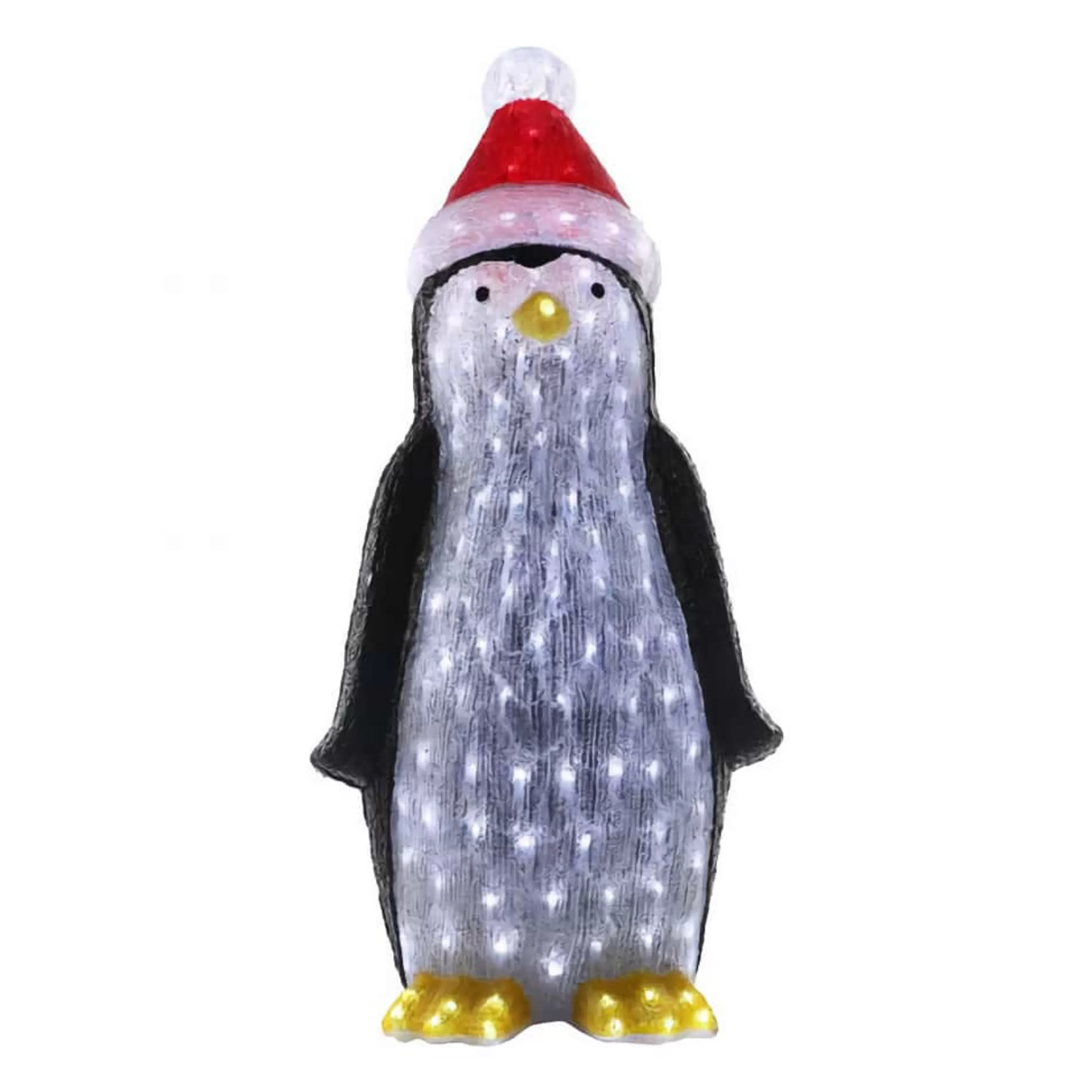 New * Acrylic Penguin With Christmas Hat - 98Cm