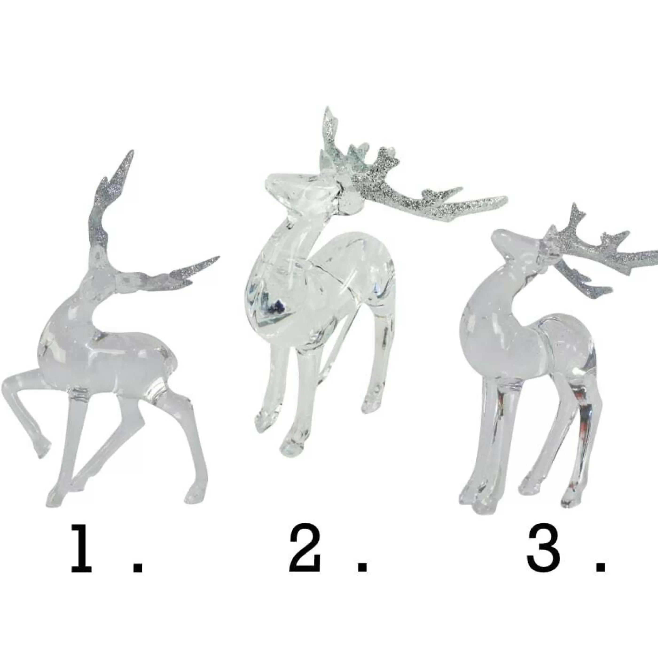 * Table Top Decorations | Acrylic Reindeer With Glitter Antlers (3 Styles)