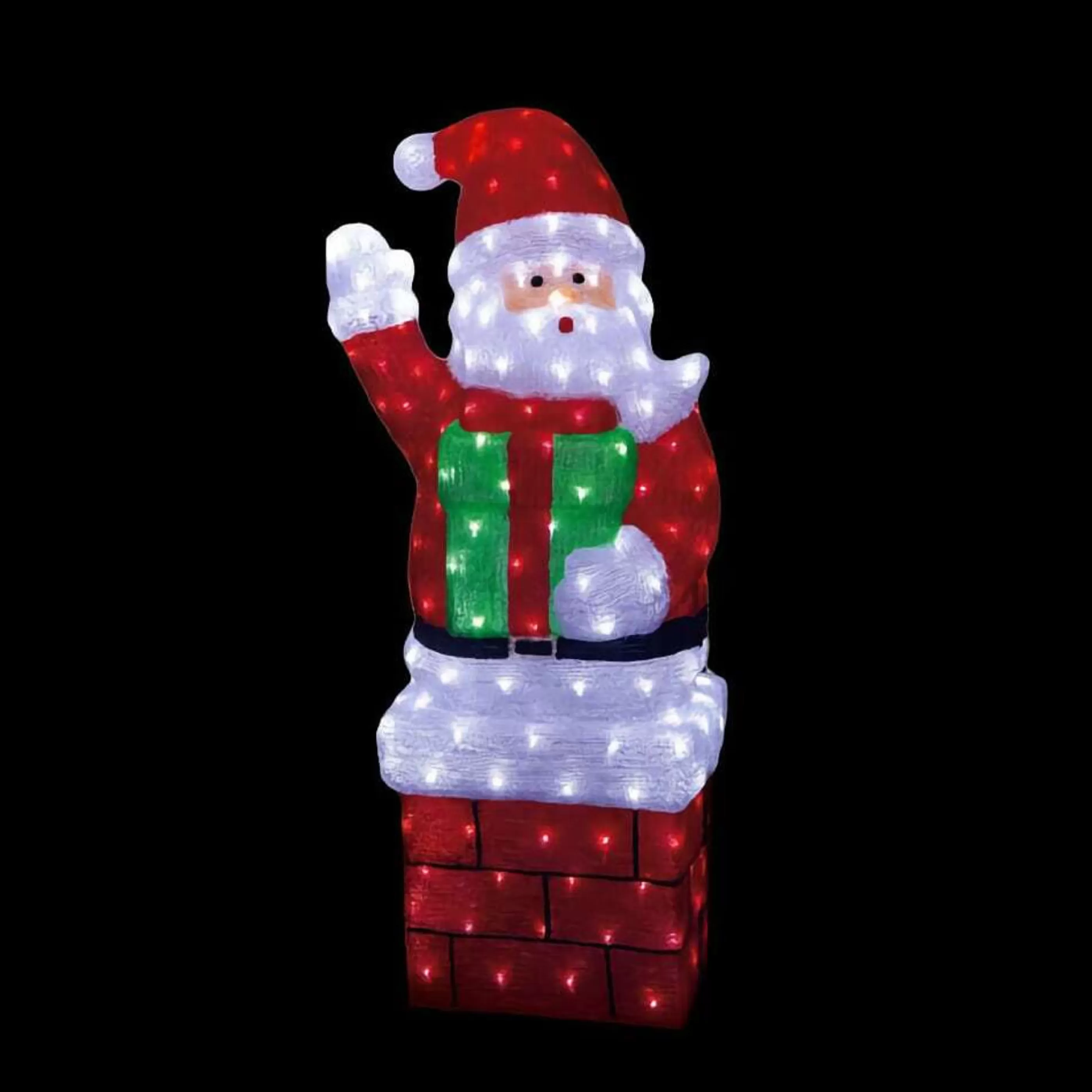 Fashion * Acrylic Santa In Chimney With Gift Box - 118Cm