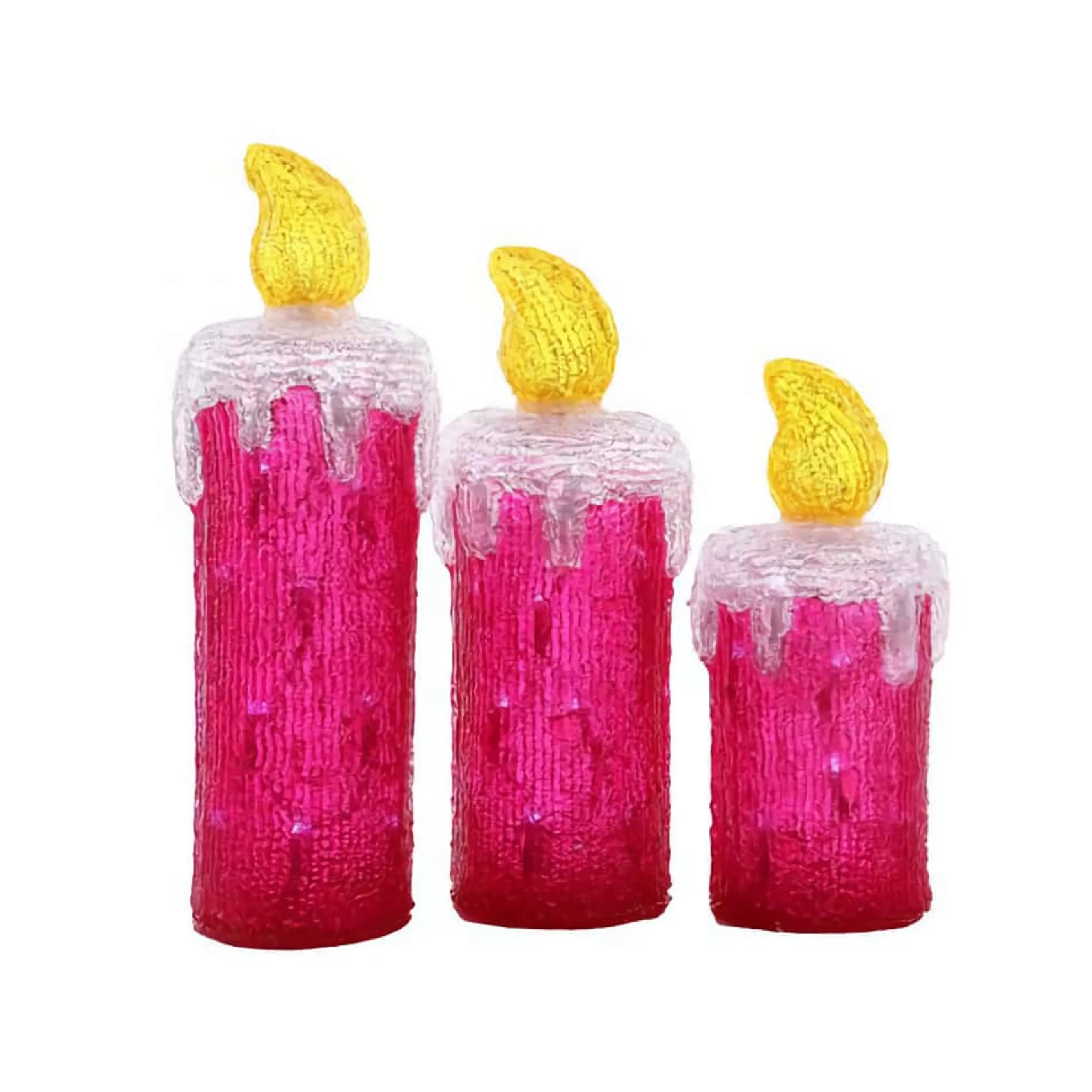 Flash Sale * Acylic Candles (Set Of 3) - 35Cm