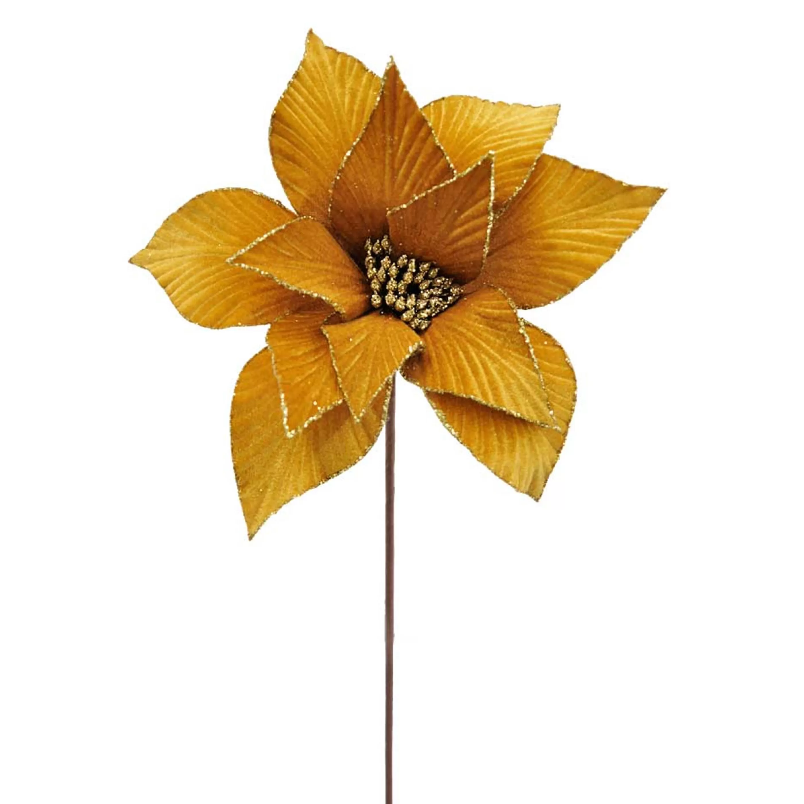 * Floristry | Amber Ochre Poinsettia - 35Cm