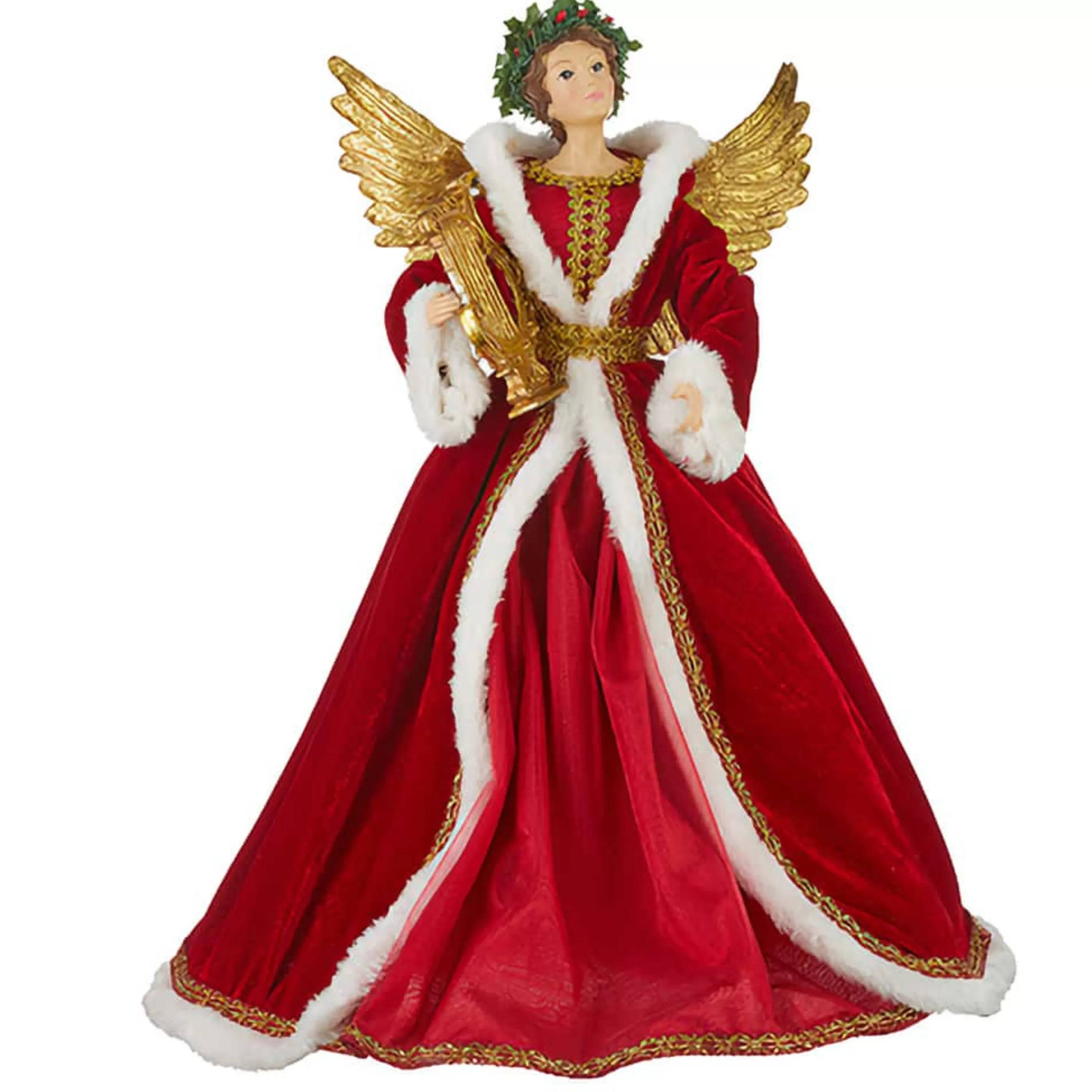 Clearance RAZ Imports Angel Harpist Tree Topper - 47.5Cm