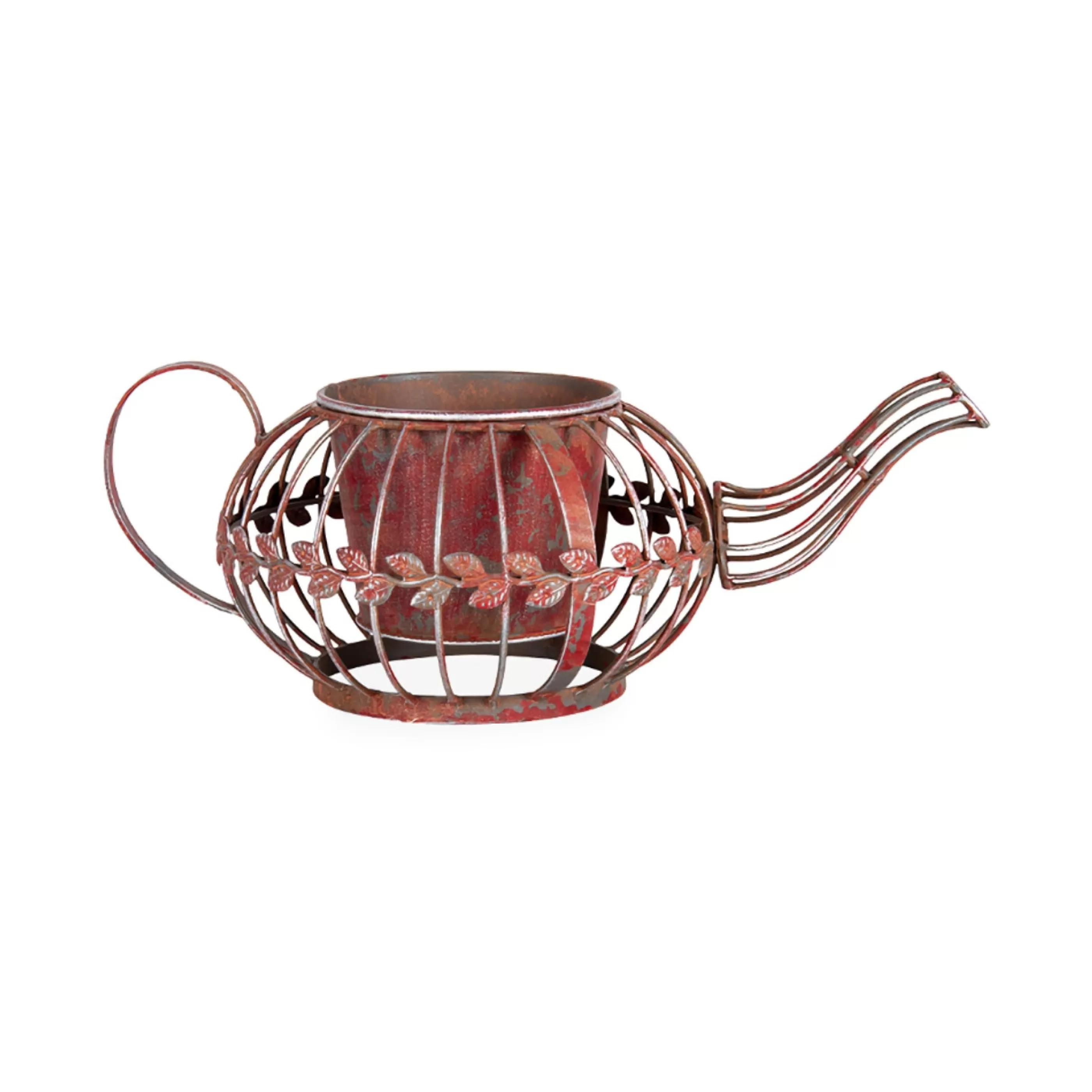 * Table Top Decorations | Antique Red Teapot Planter - 36Cm