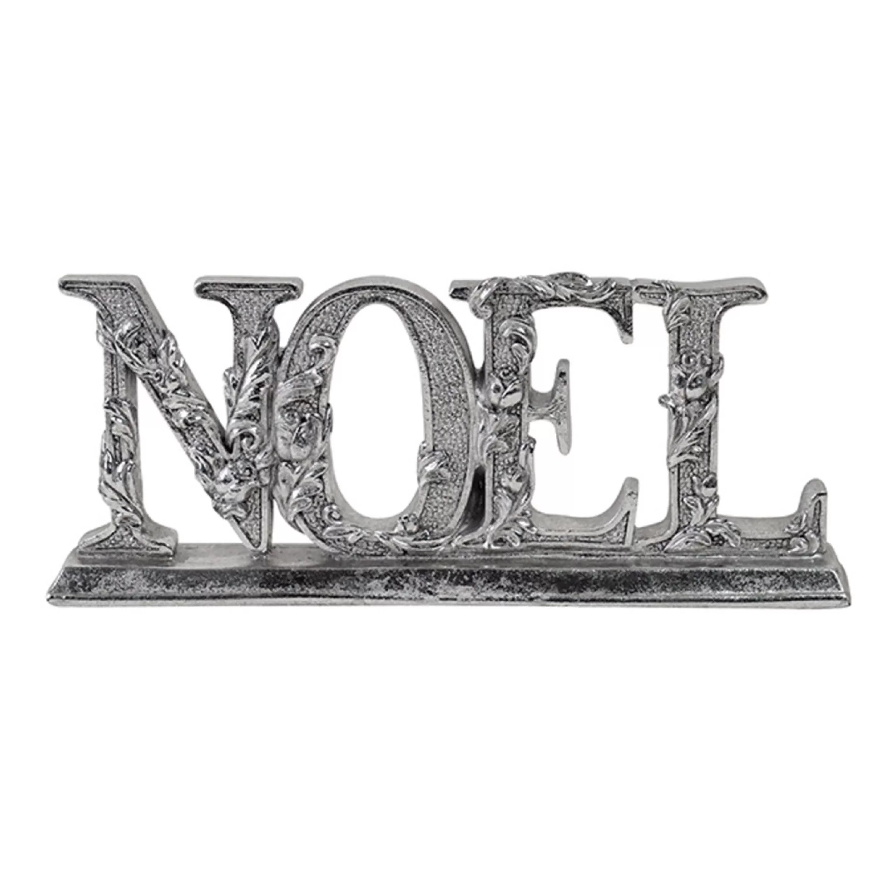 * Table Top Decorations | Antique Silver Noel - 34Cm