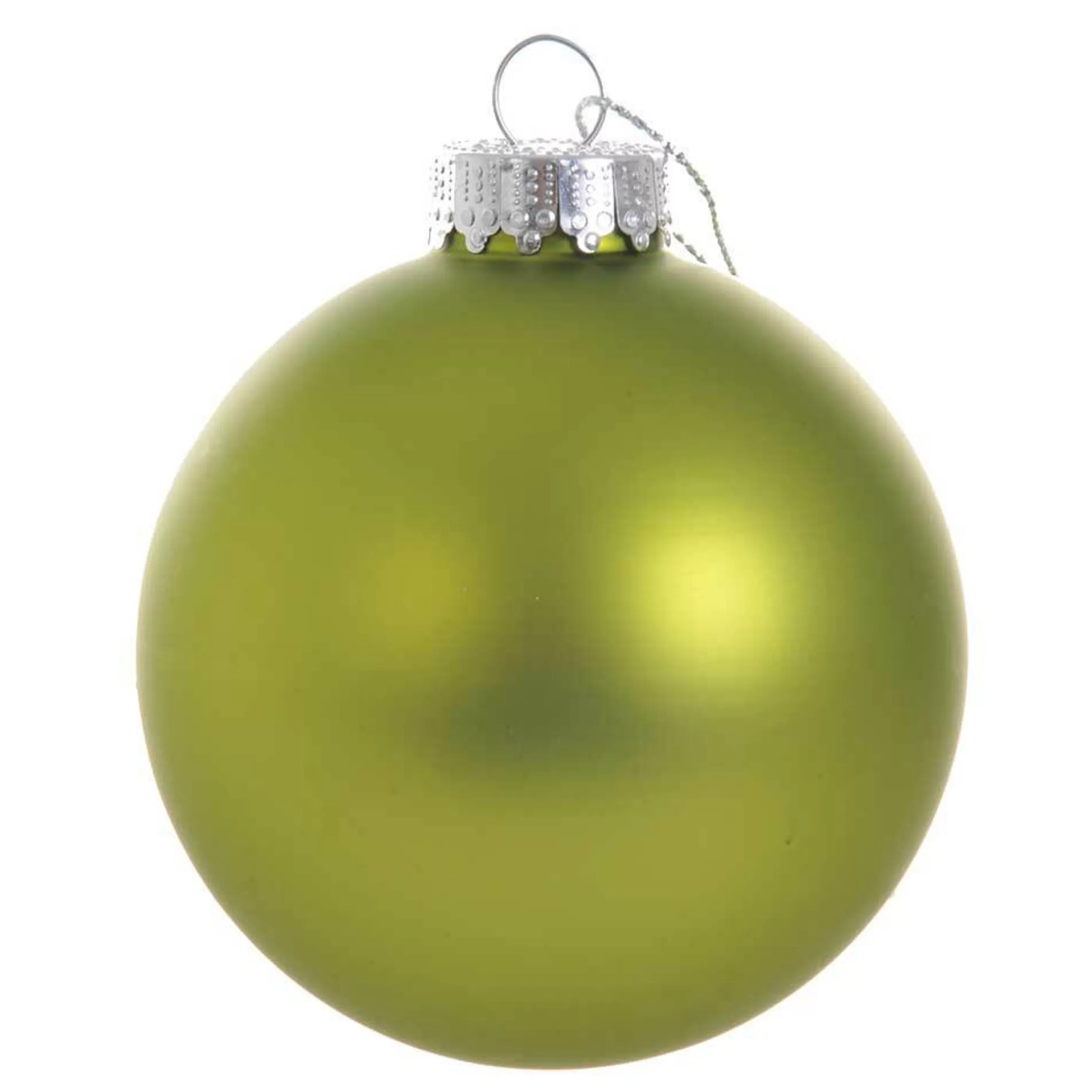 * Glass Ornaments | Apple Green Matt Hanging Glass Bauble - 8Cm