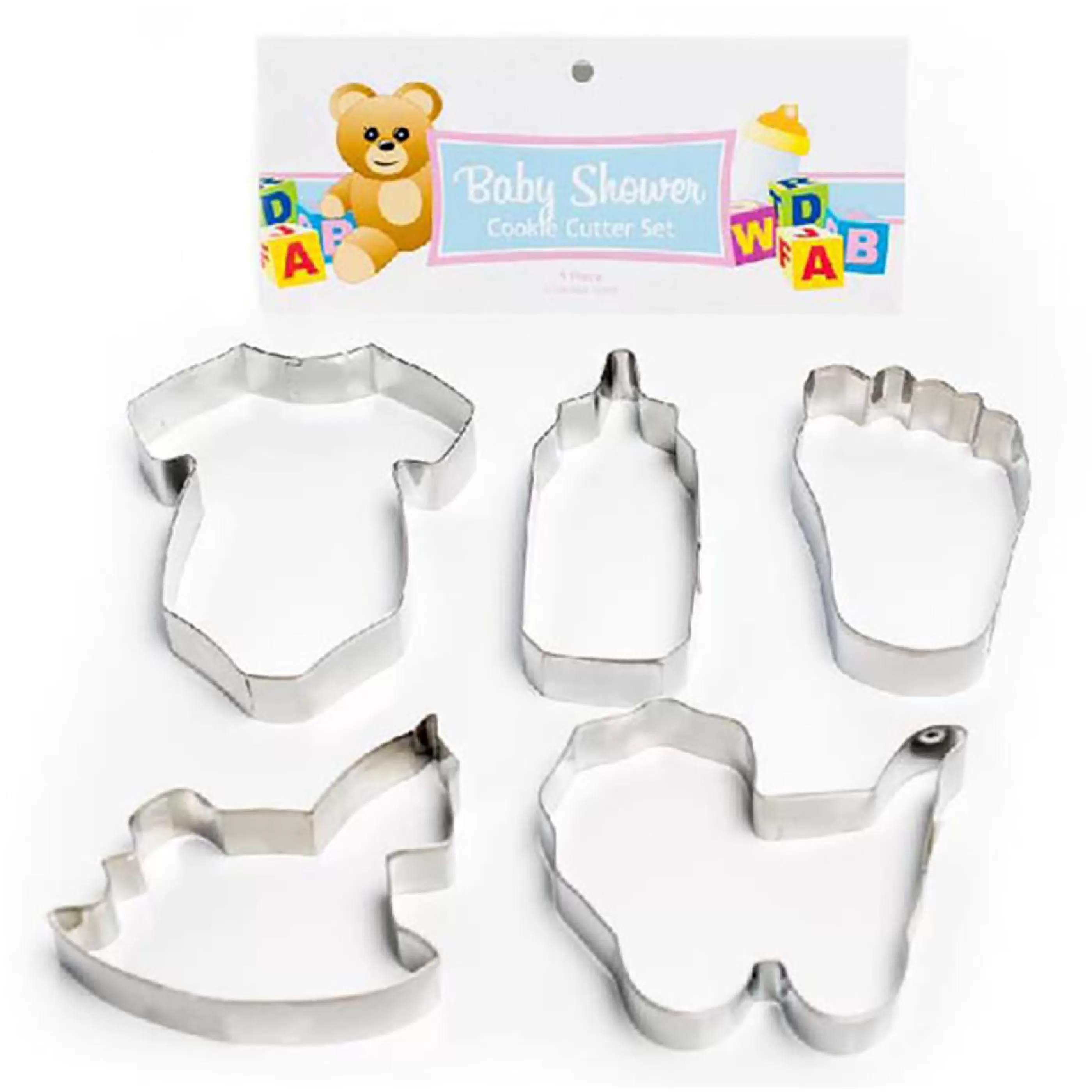 Clearance * Baby Shower Stainless Steel Cookie Cutter Pack - 5Pce