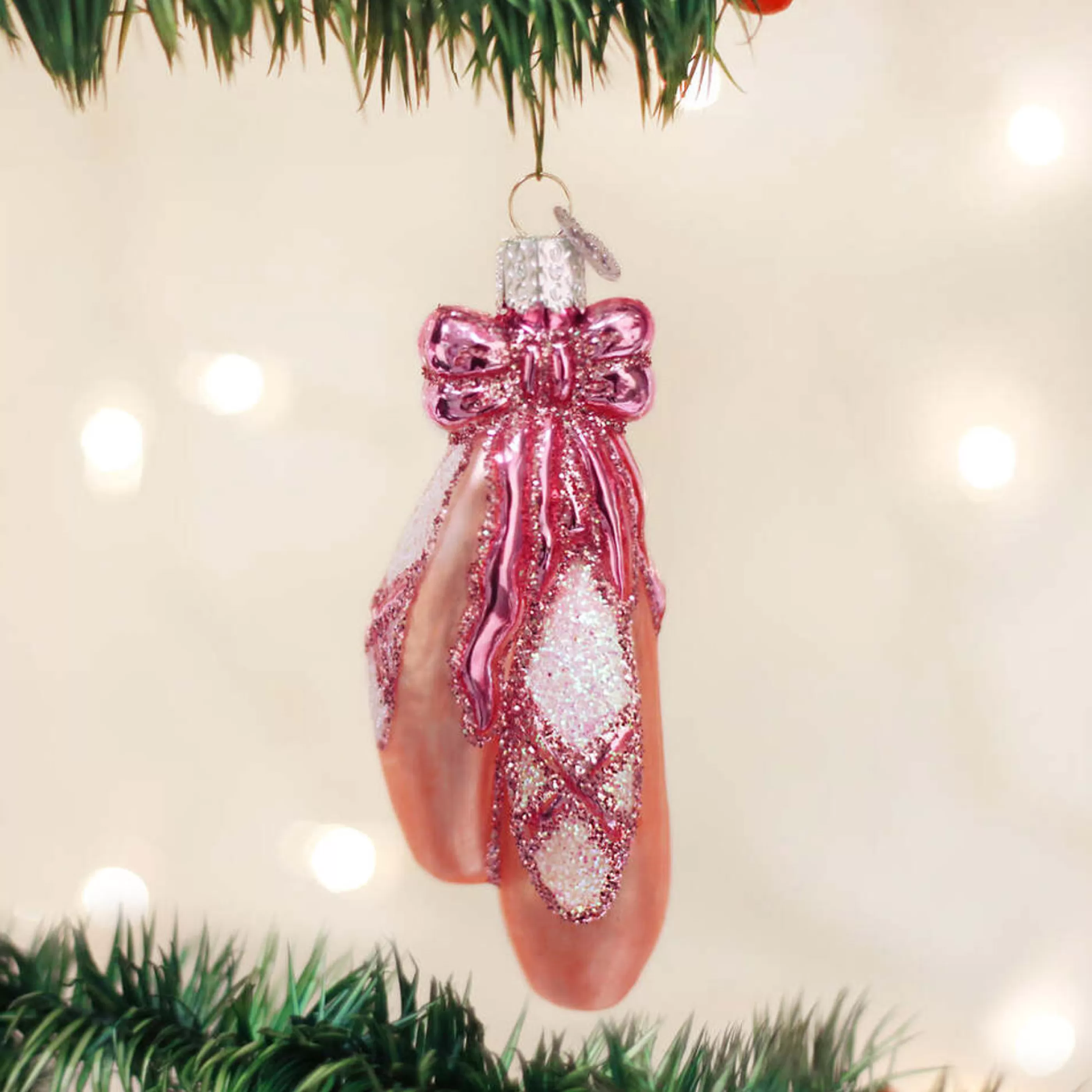 Old World Christmas Glass Hanging Christmas Ornaments | Ballet Toe Shoes Glass Ornament - 11Cm