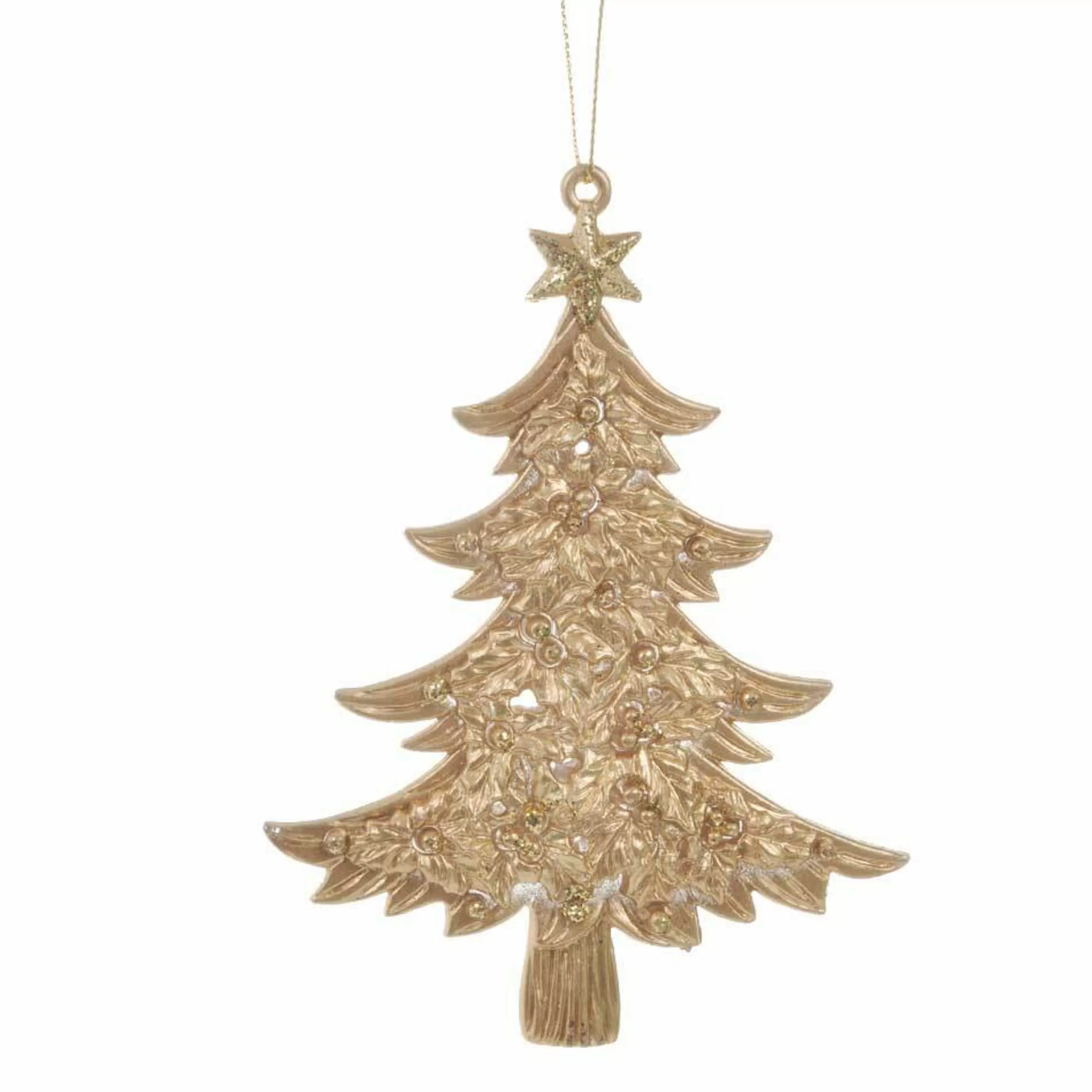 * Hanging Christmas Ornaments | Baroque Rose Gold Christmas Tree - 13Cm