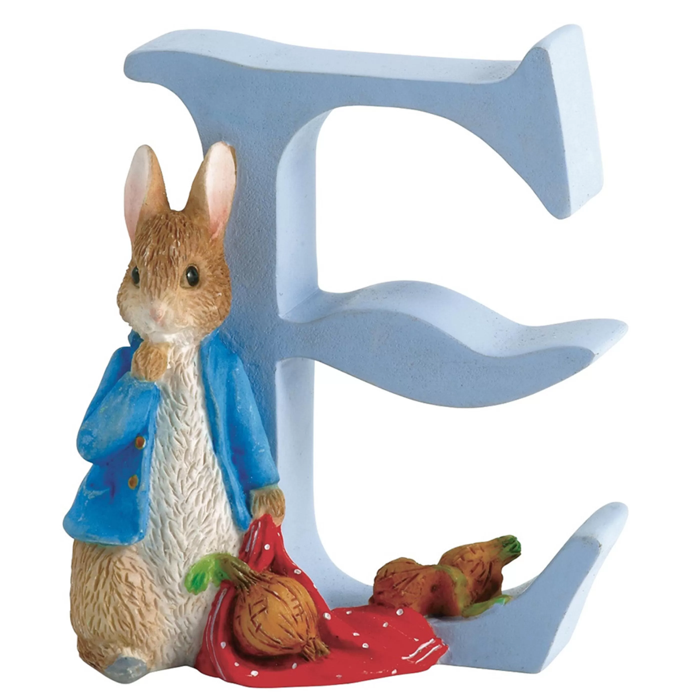 Beatrix Potter - Peter Rabbit Table Top Decorations | Beatrix Potter - Letter E Peter Rabbit Figurine - 7Cm