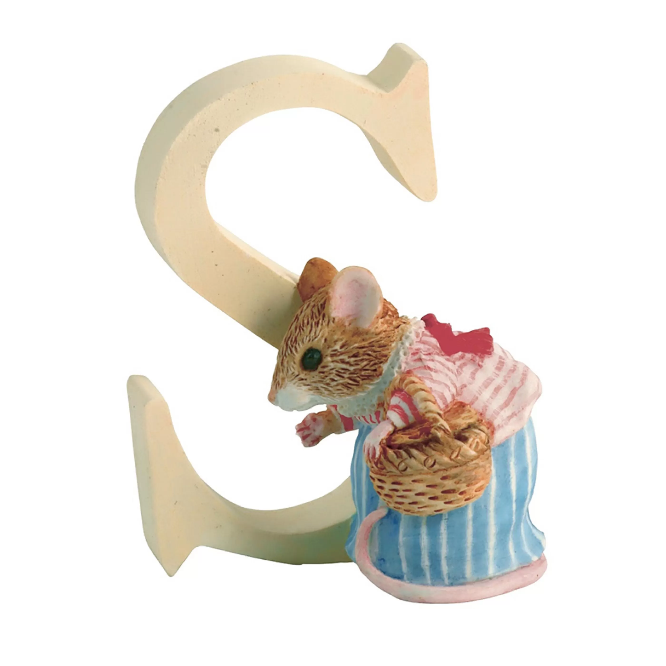 Beatrix Potter - Peter Rabbit Table Top Decorations | Beatrix Potter - Letter S Mrs Tittlemouse - 7Cm