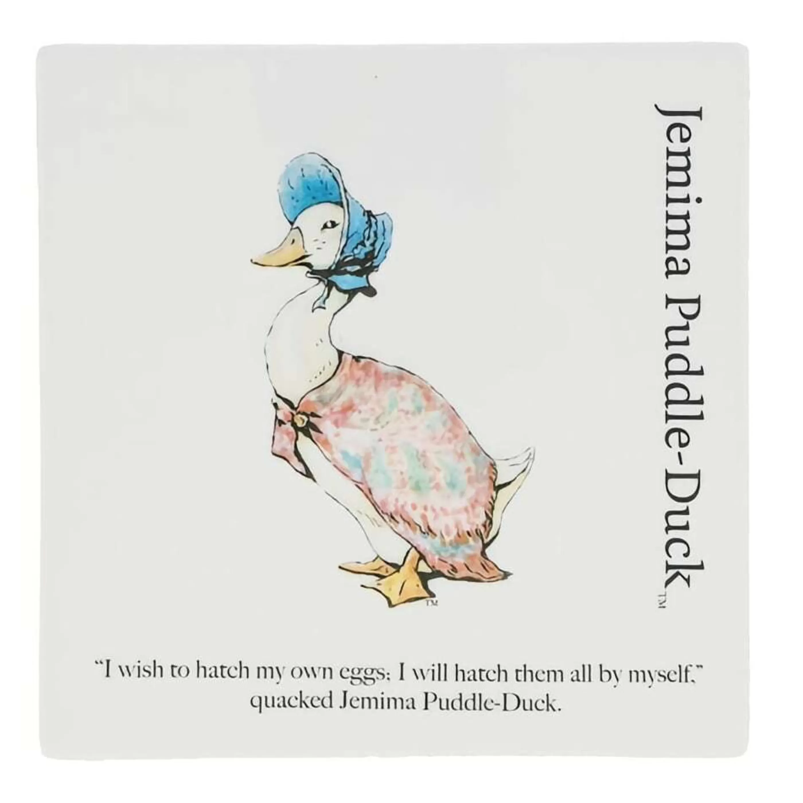 Beatrix Potter - Peter Rabbit Wall Signs & Decorations | Beatrix Potter Jemima Puddleduck With Plaque - 15.5Cm