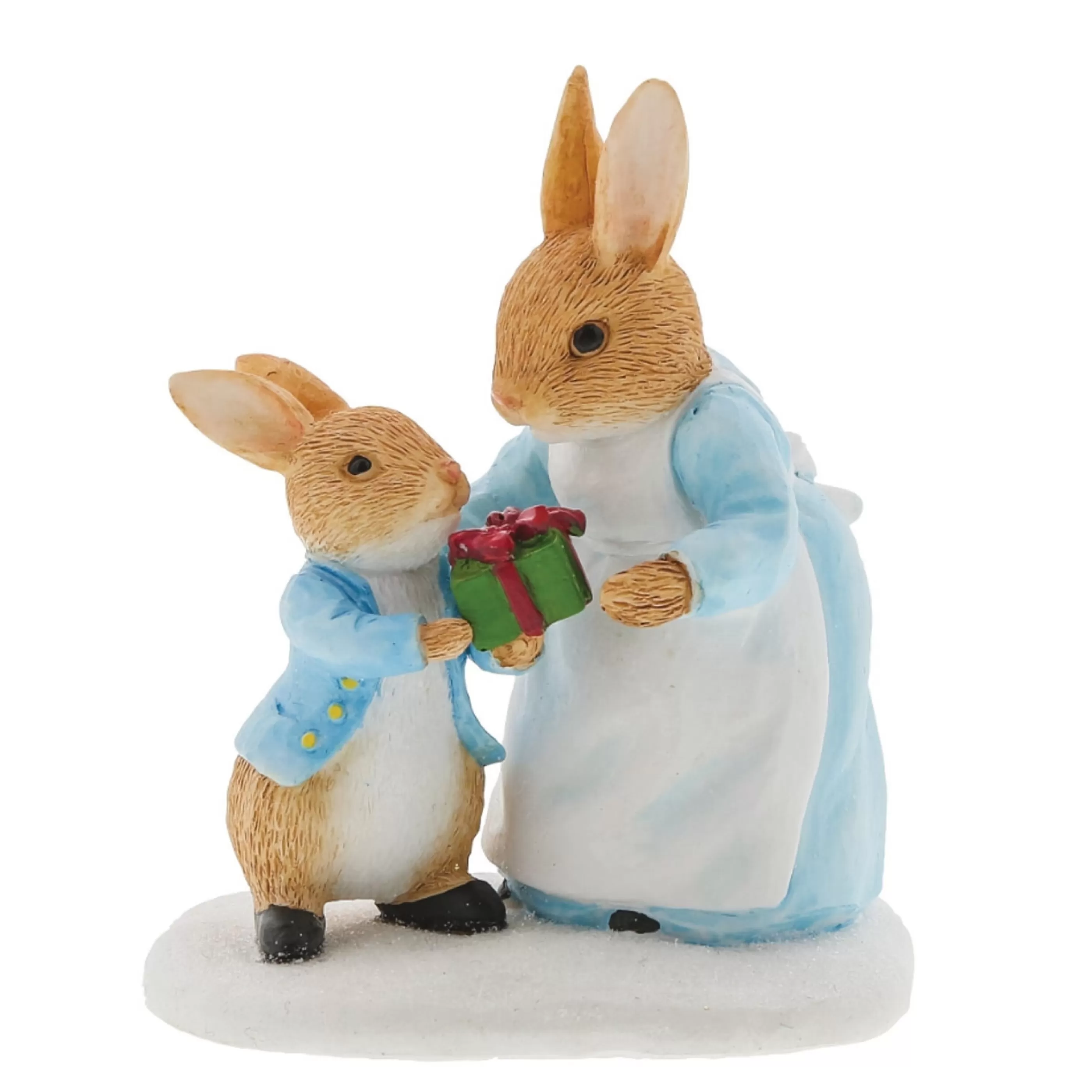 Easter Town Table Top Decorations | Beatrix Potter Mrs Rabbit Giving Peter A Present - 6Cm