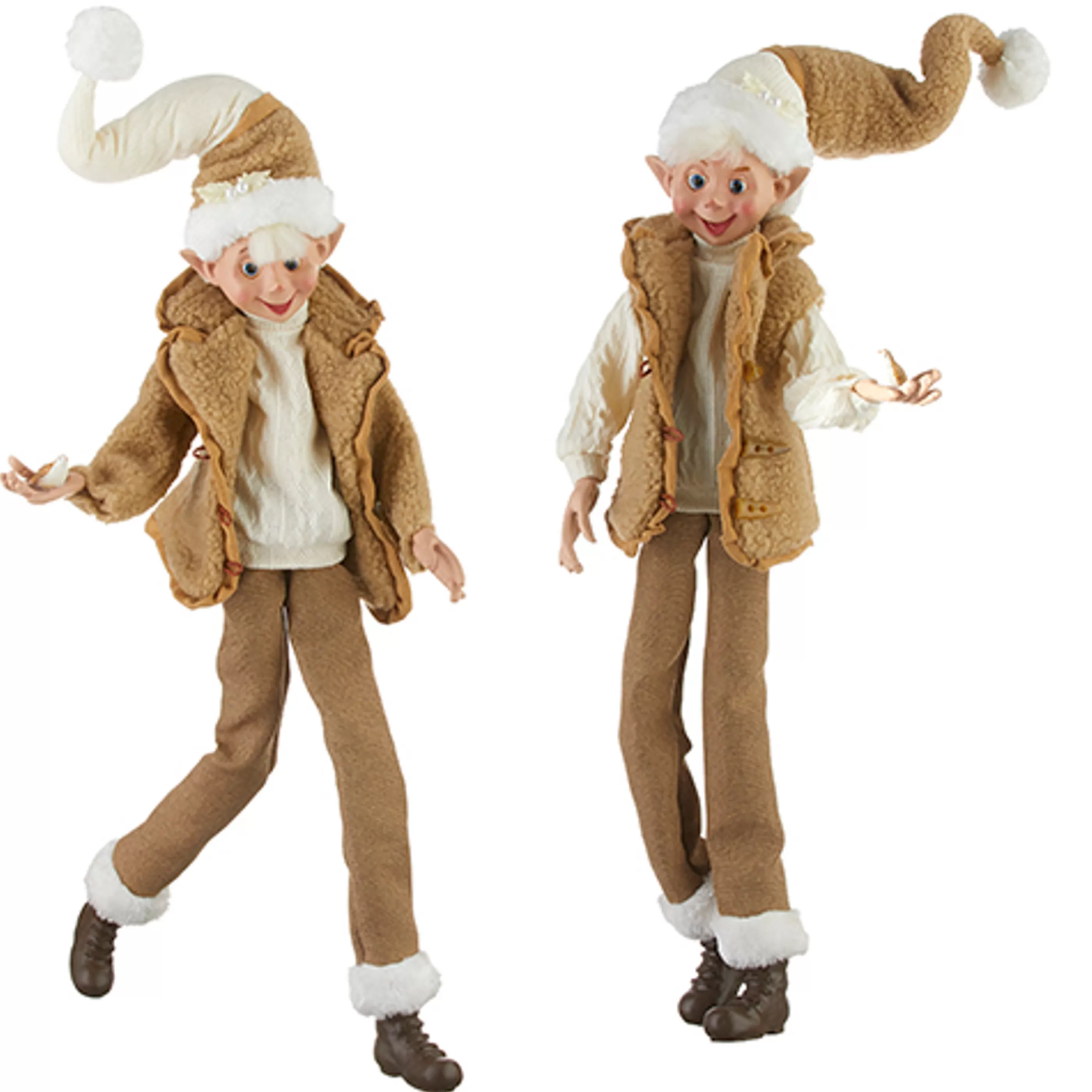 Cheap RAZ Imports Beige Cozy Posable Christmas Elf (2 Styles) - 76Cm