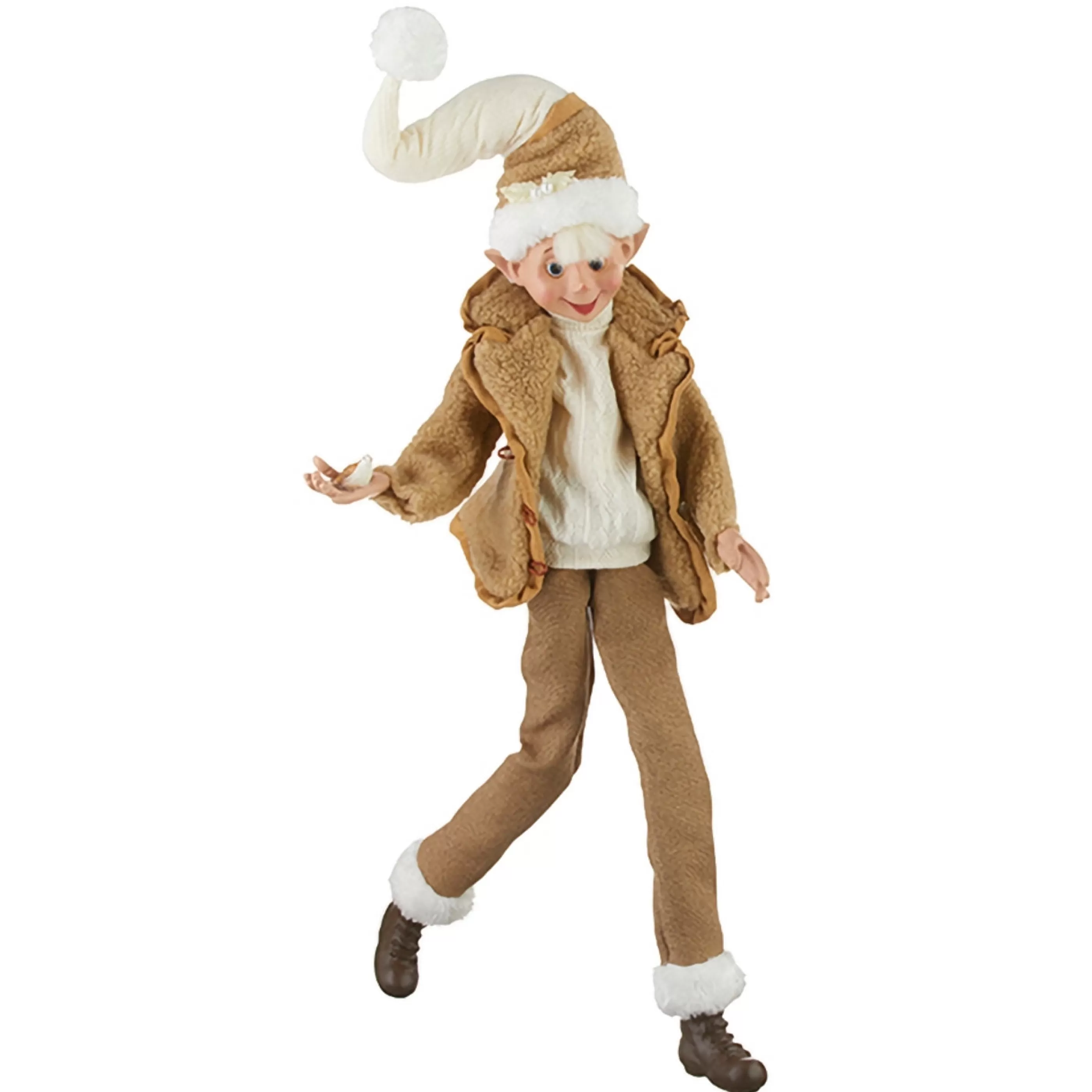 Cheap RAZ Imports Beige Cozy Posable Christmas Elf (2 Styles) - 76Cm