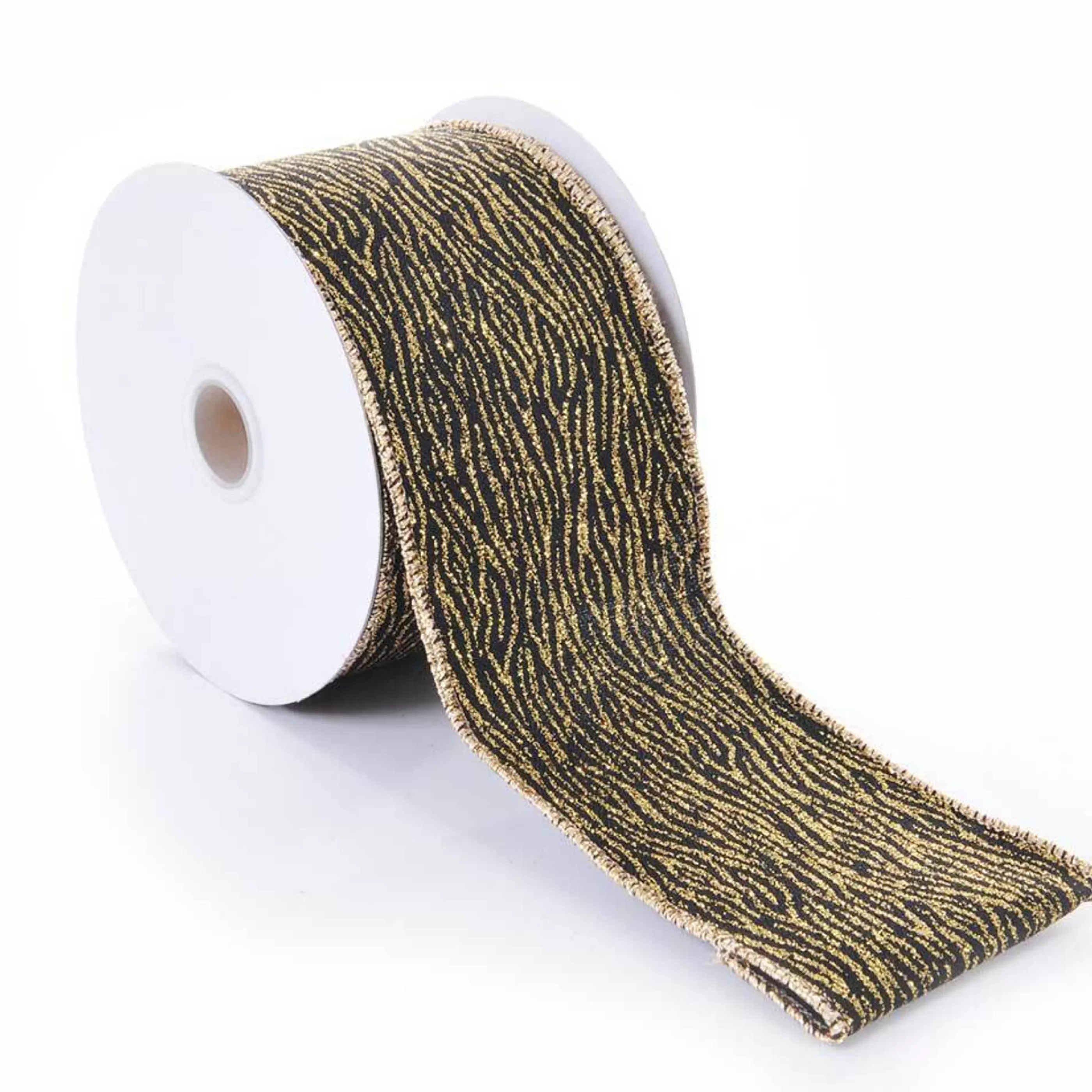 * Christmas Ribbon & Bows | Black Gold Texture Ribbon - 10M