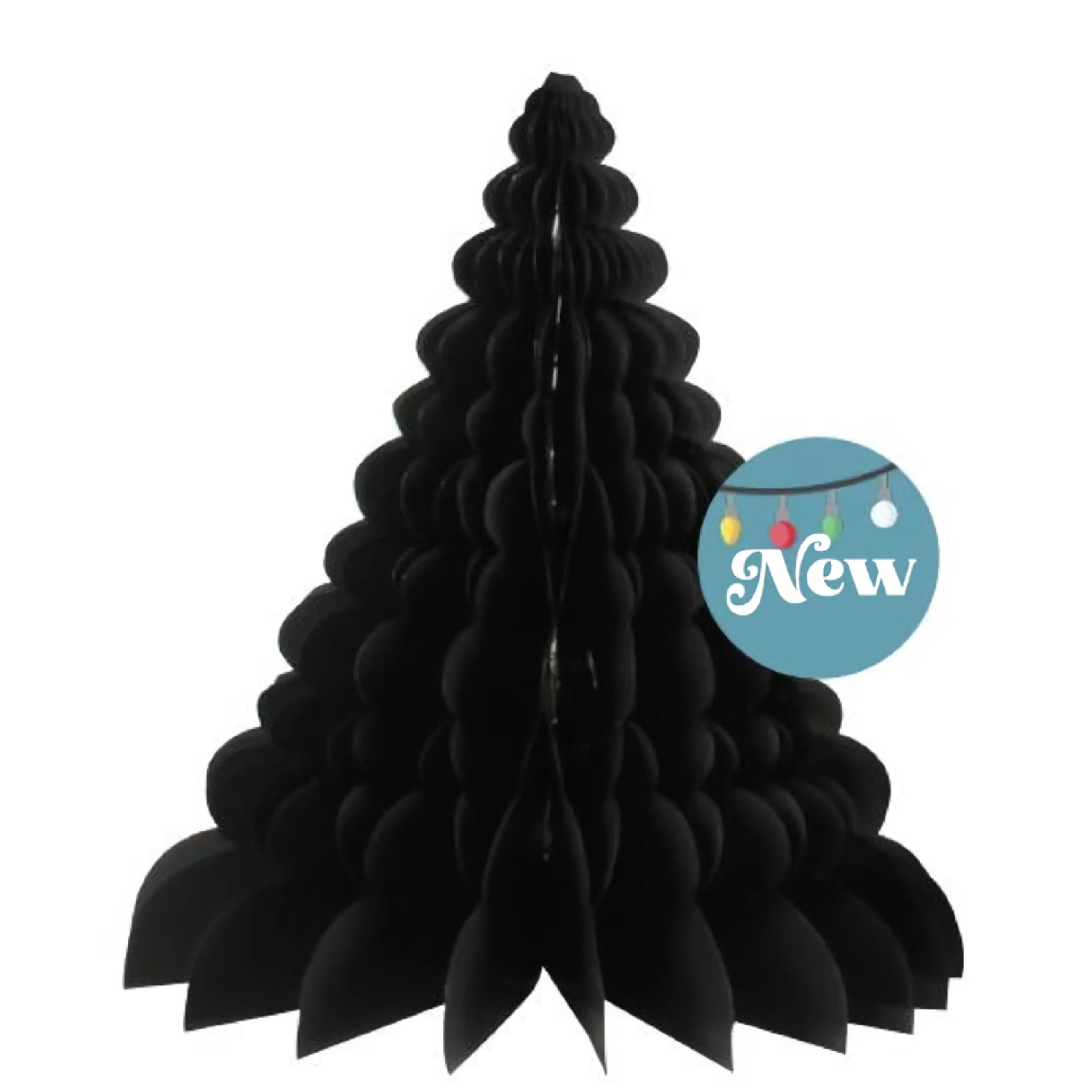 * Table Top Decorations | Black Paper Fold Out Tree Light Up - 18Cm