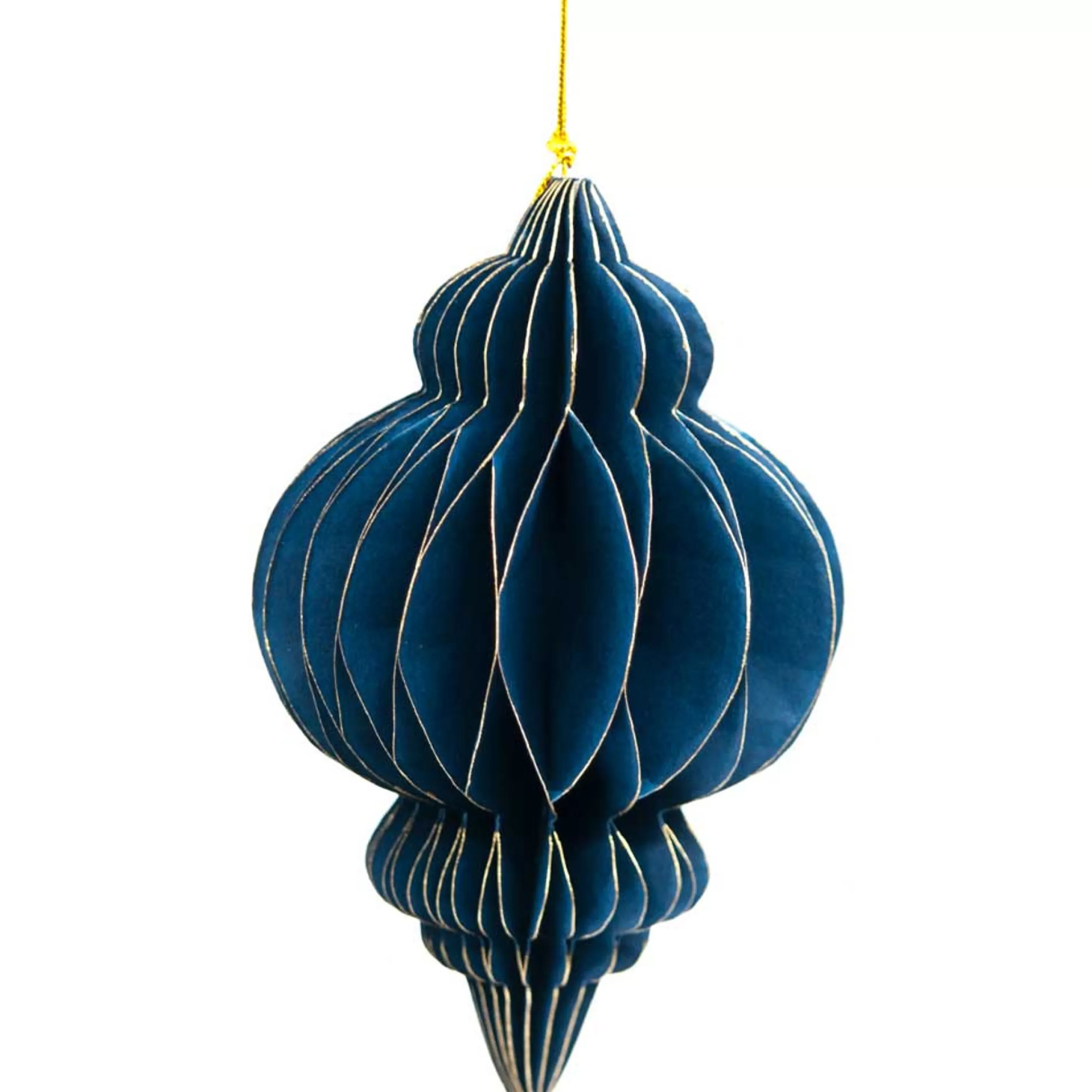 * Hanging Christmas Ornaments | Blue Hanging Paper Finial- 12Cm