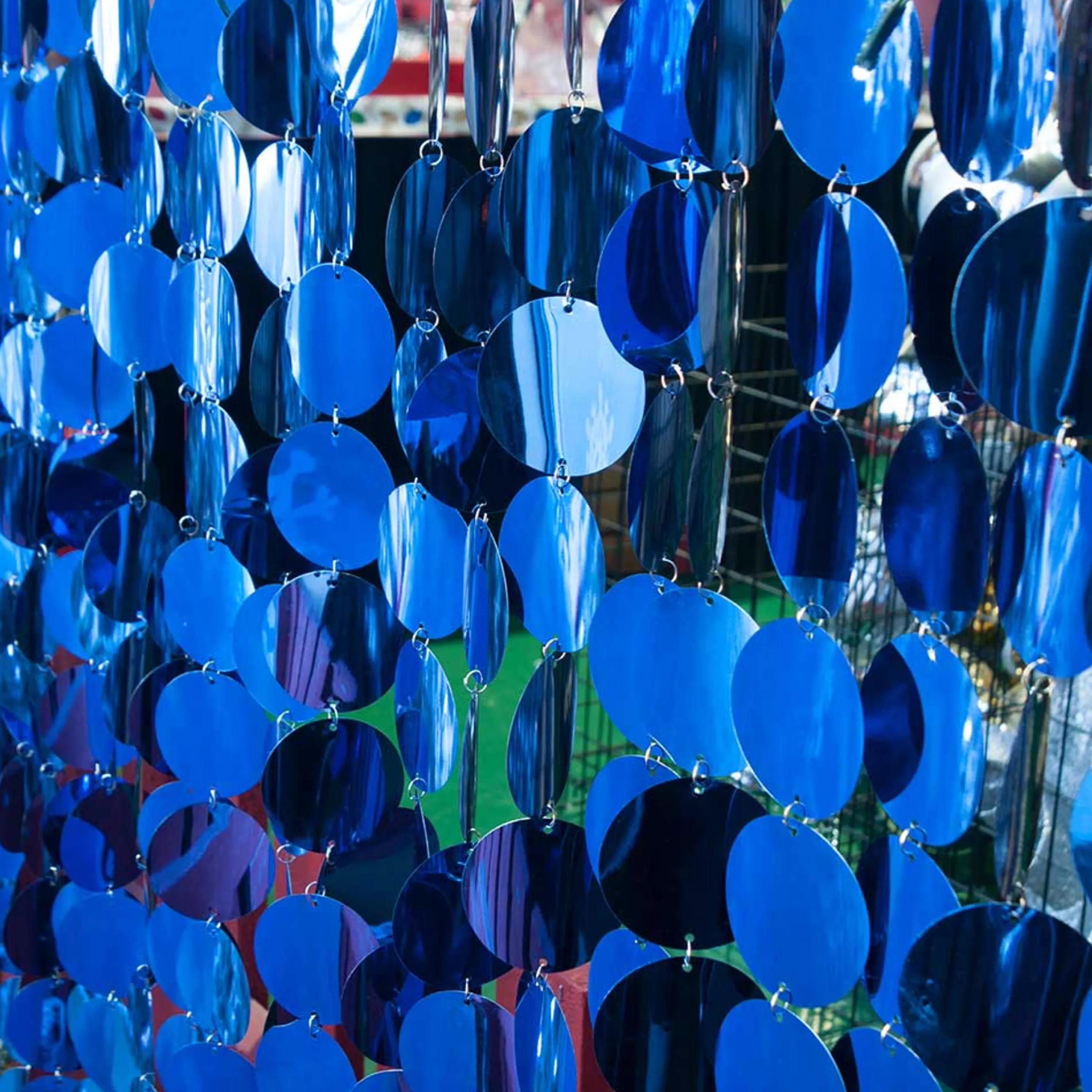 * Garlands | Blue Shiny Disc Garland - 200Cm