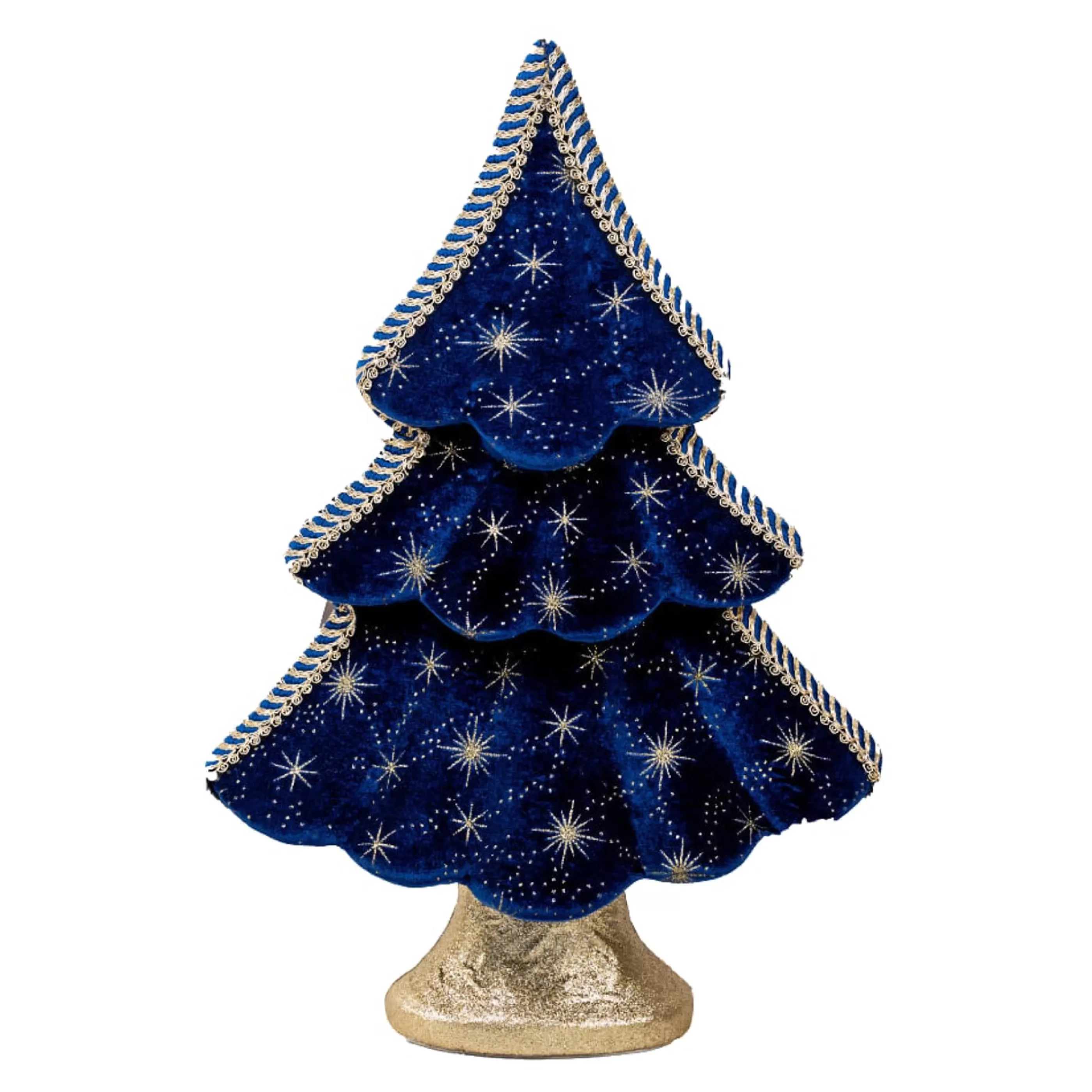 * Table Top Decorations | Blue Velvet Tree With Stars - 59Cm