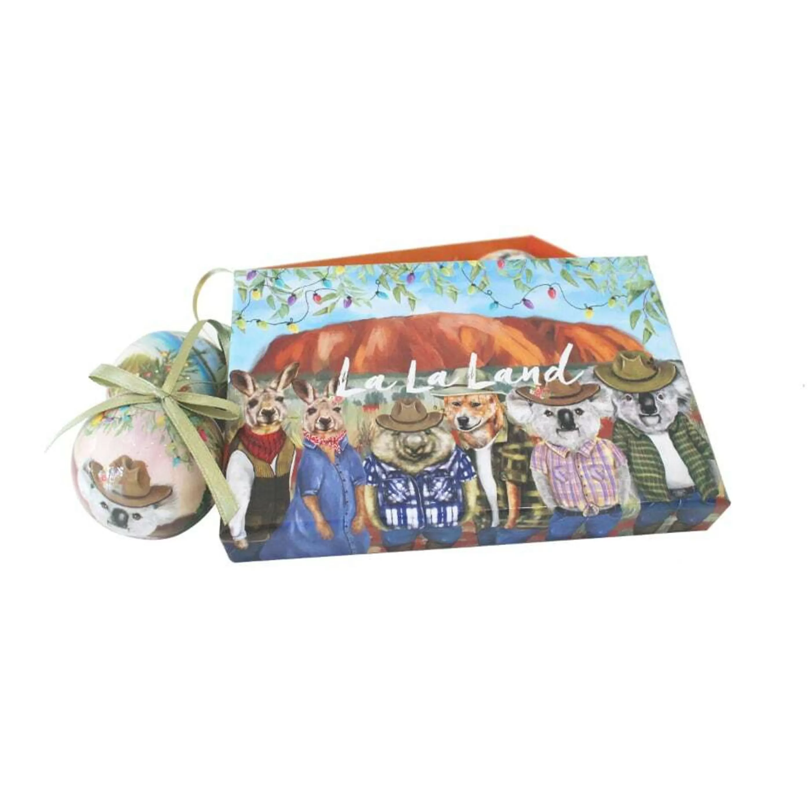 La La Land Hanging Christmas Ornaments | Boxed Christmas Sunny Outback Bauble - 10Cm