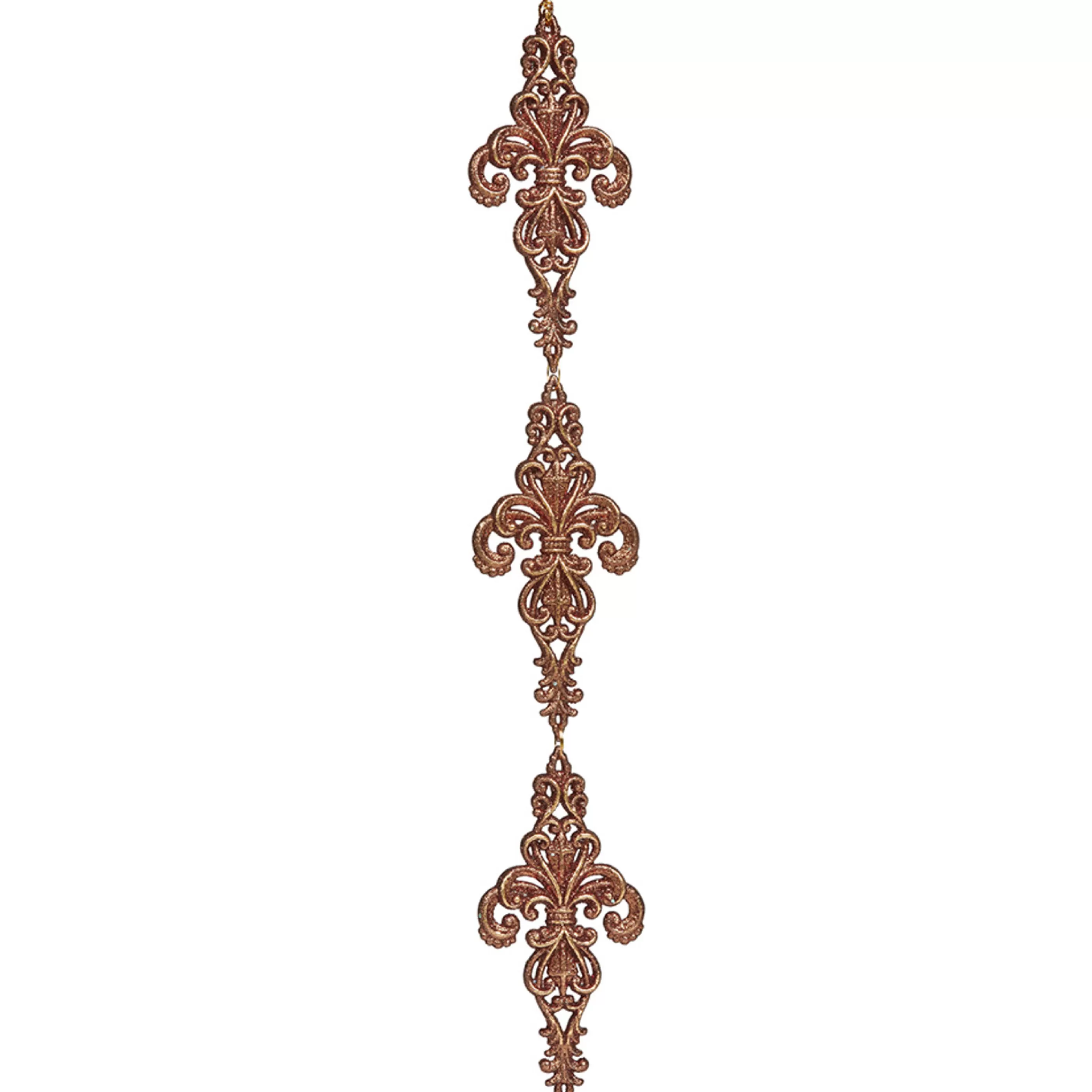 * Hanging Christmas Ornaments | Bronze Fleur-De-Lis Drop Ornament - 30Cm