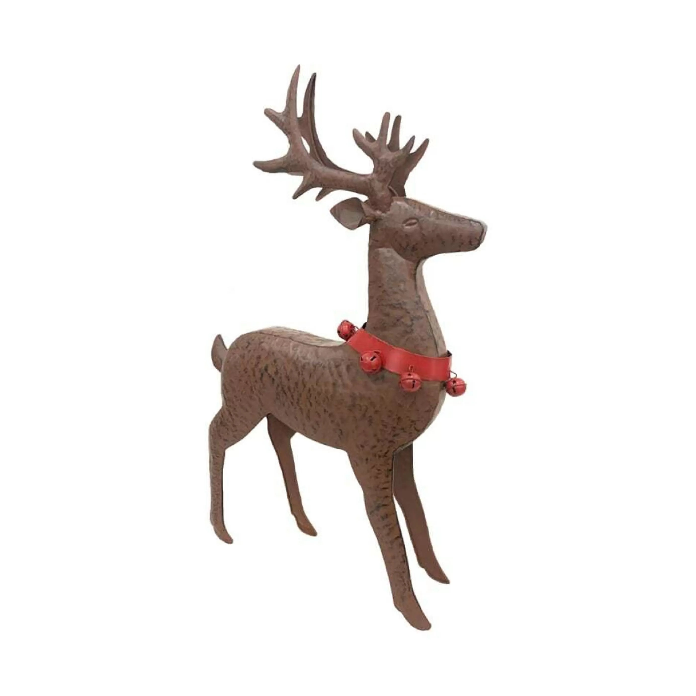 * Table Top Decorations | Brown Distressed Metal Standing Reindeer - 58Cm