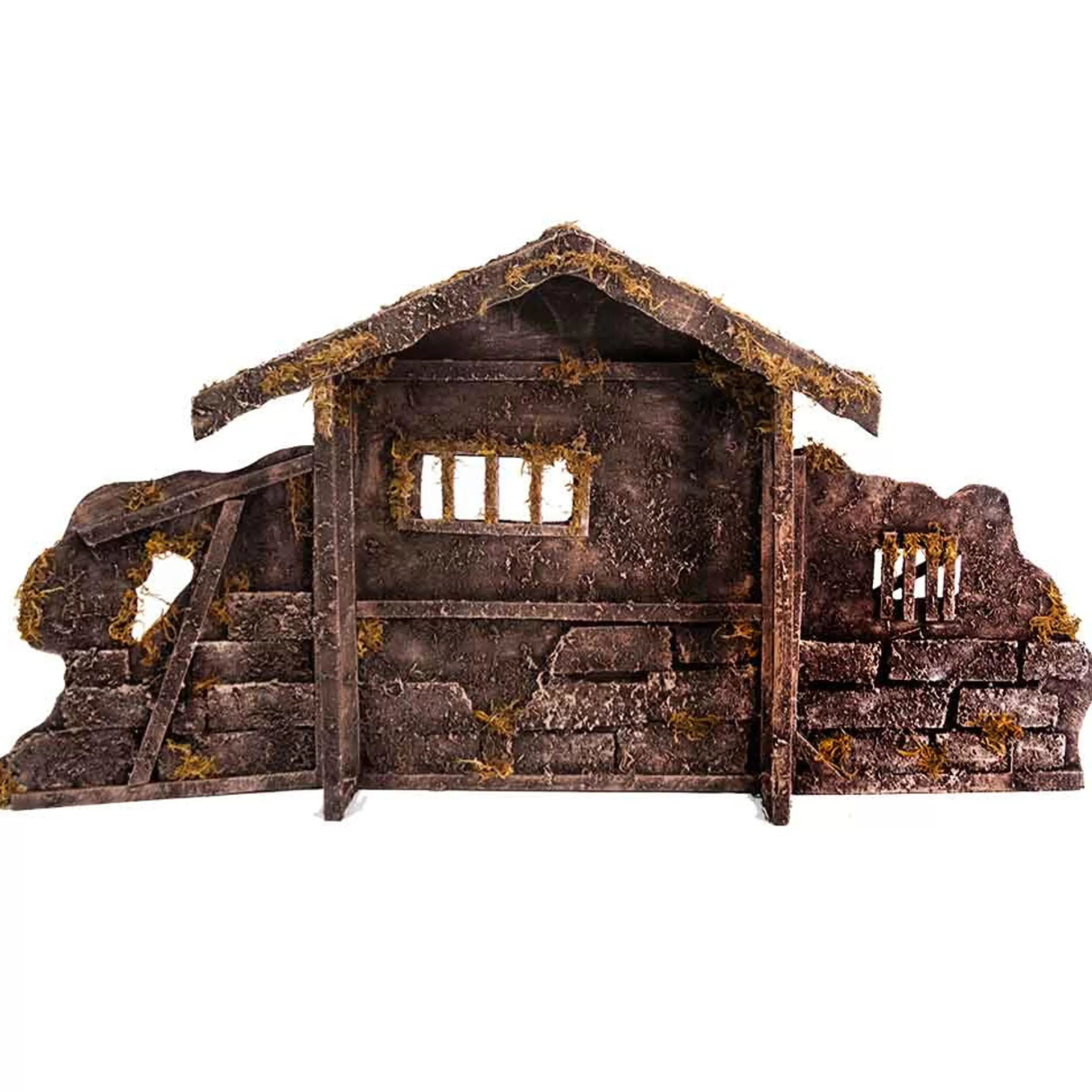 Discount * Brown Nativity Stable - 25Cm