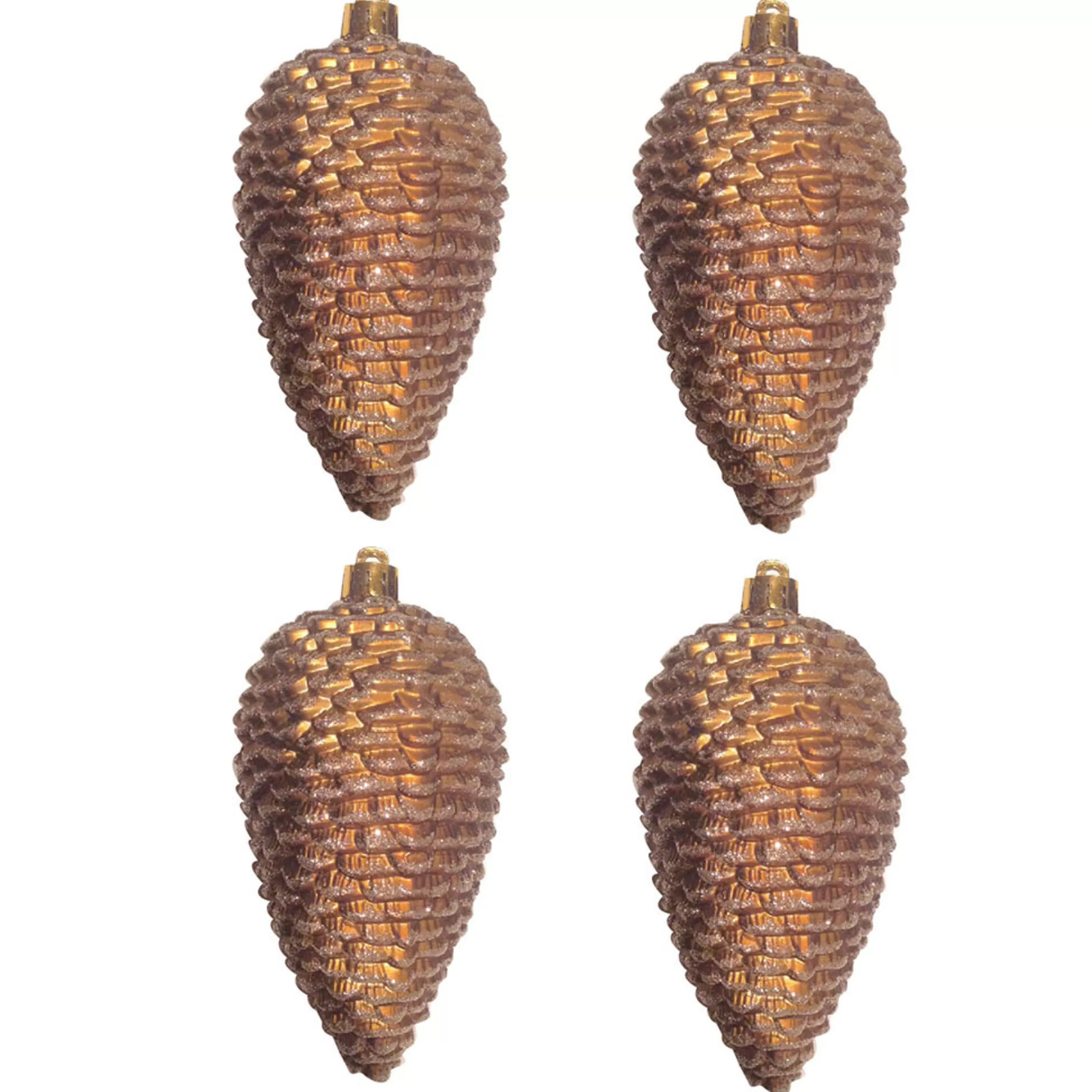 * Hanging Christmas Ornaments | Brown Pinecones (Set Of 4) - 12Cm