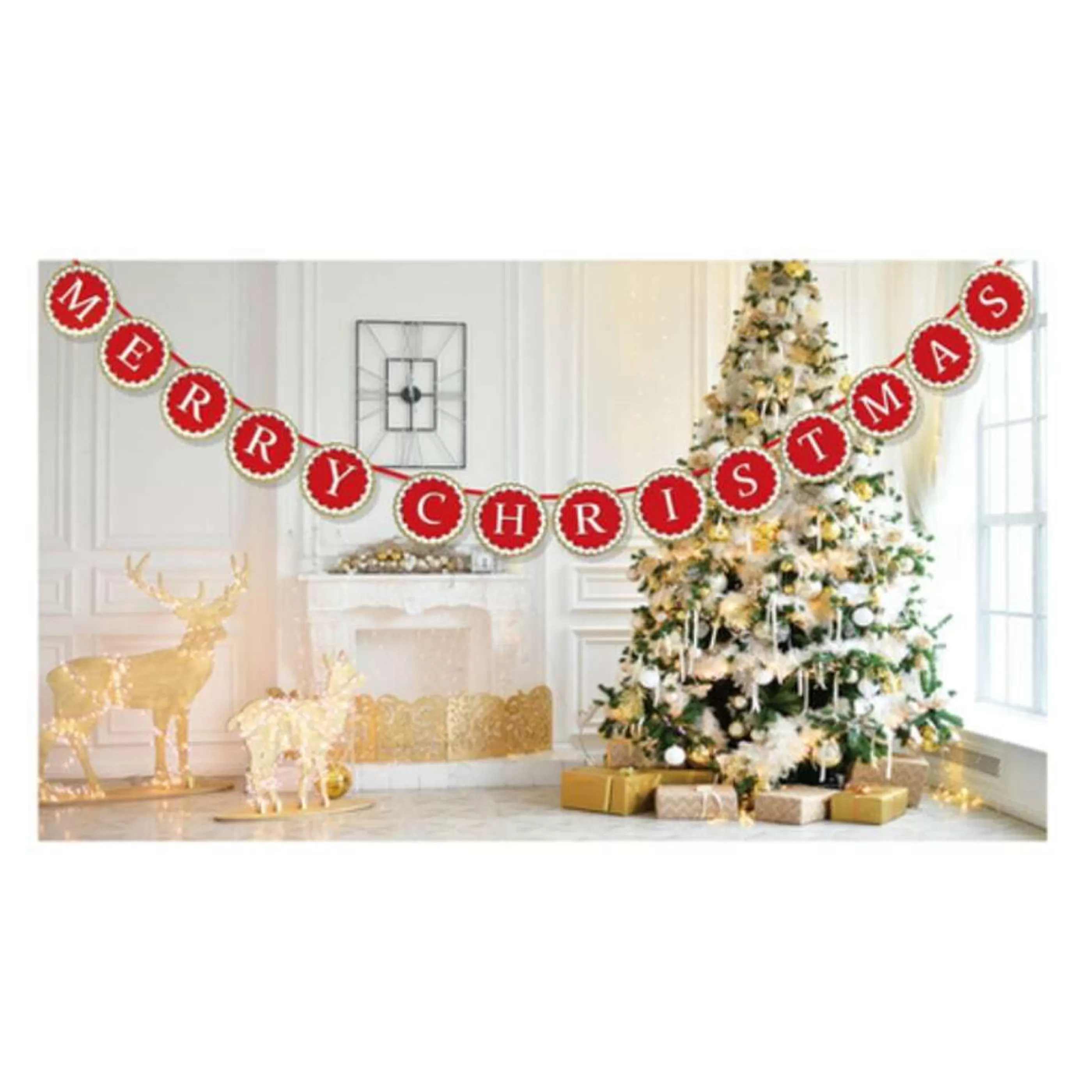 * Wall Signs & Decorations | Bunting Merry Christmas 14Pc (3 Styles) - 2.7M