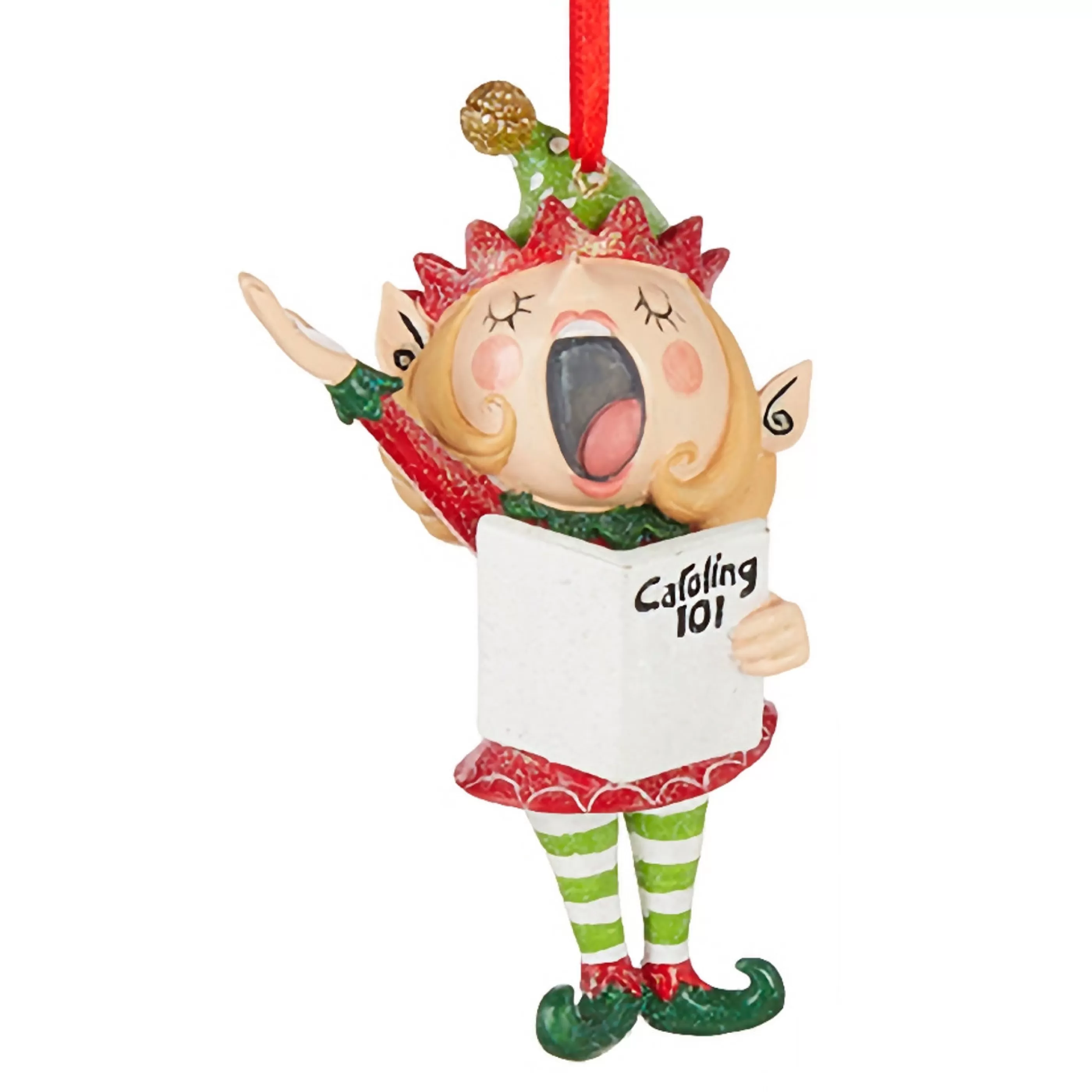 RAZ Imports Hanging Christmas Ornaments | Caroling Elf Hanging Ornament (3 Styles) - 11Cm