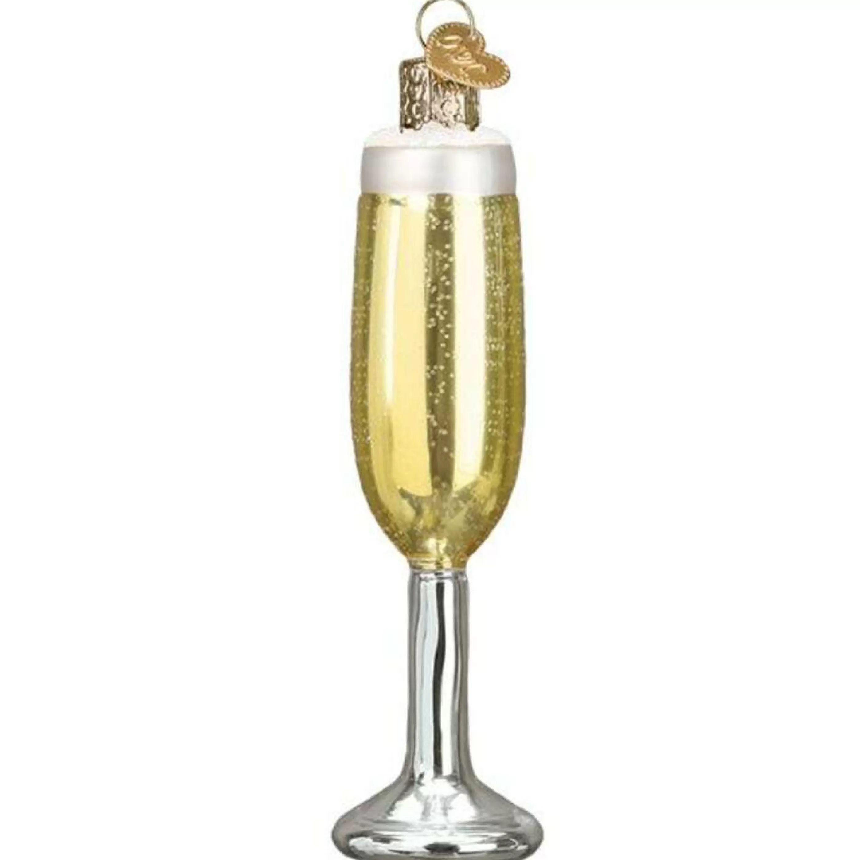 Old World Christmas Glass Hanging Christmas Ornaments | Champagne Flute Glass Ornament - 12.5Cm