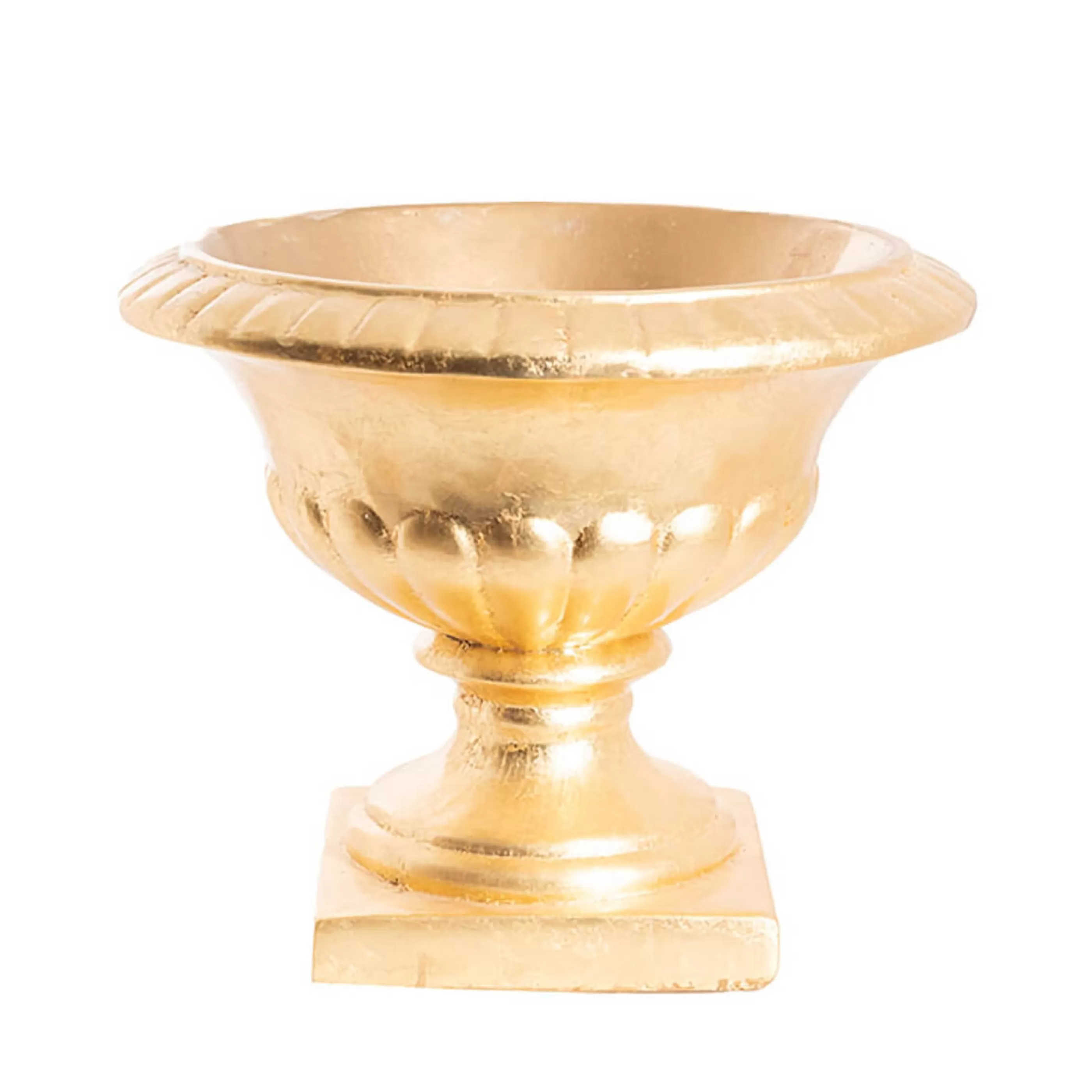 * Table Top Decorations | Champagne Gold Fibreglass Squat Urn - 42Cm