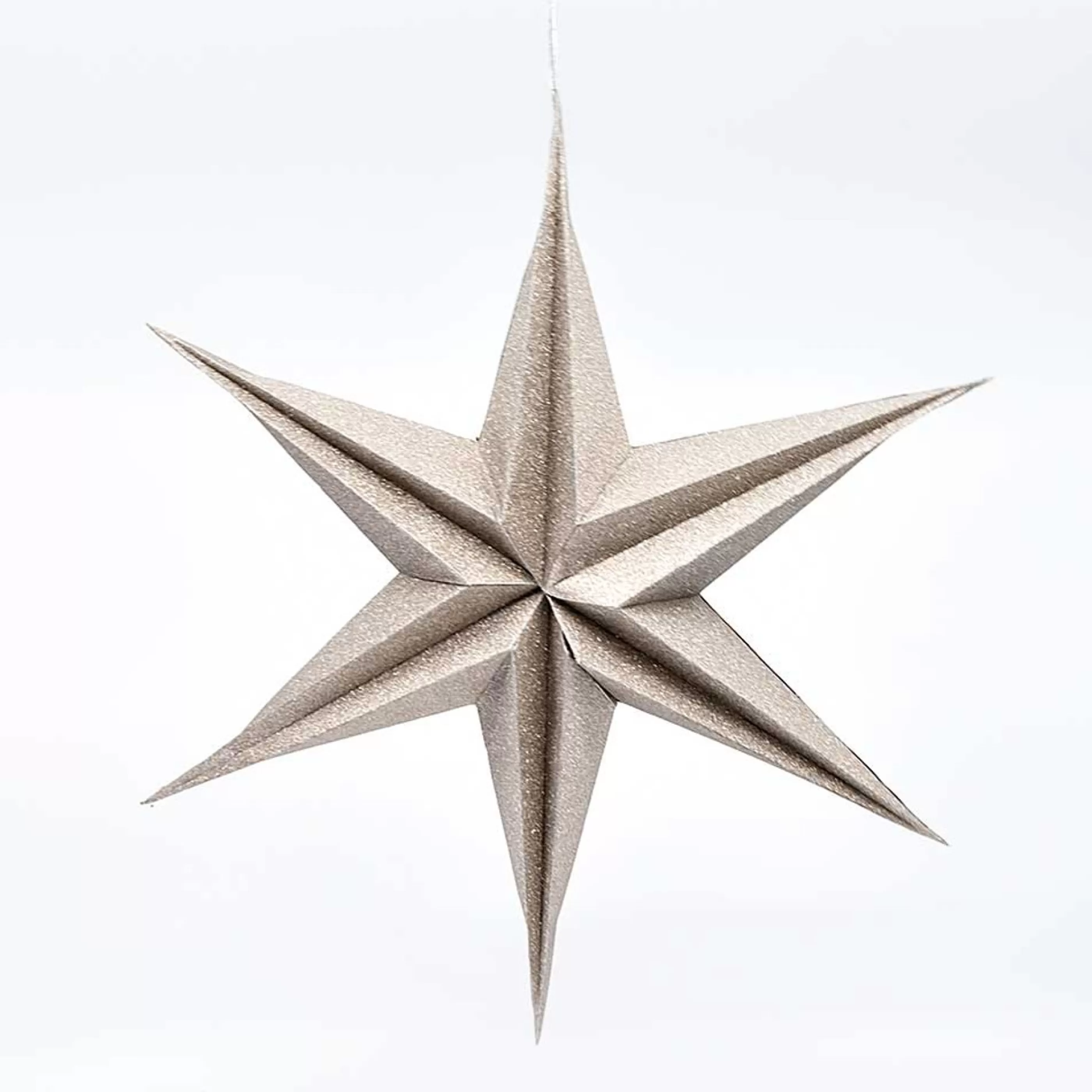 * Hanging Christmas Ornaments | Champagne Hanging Paper Star - 30Cm