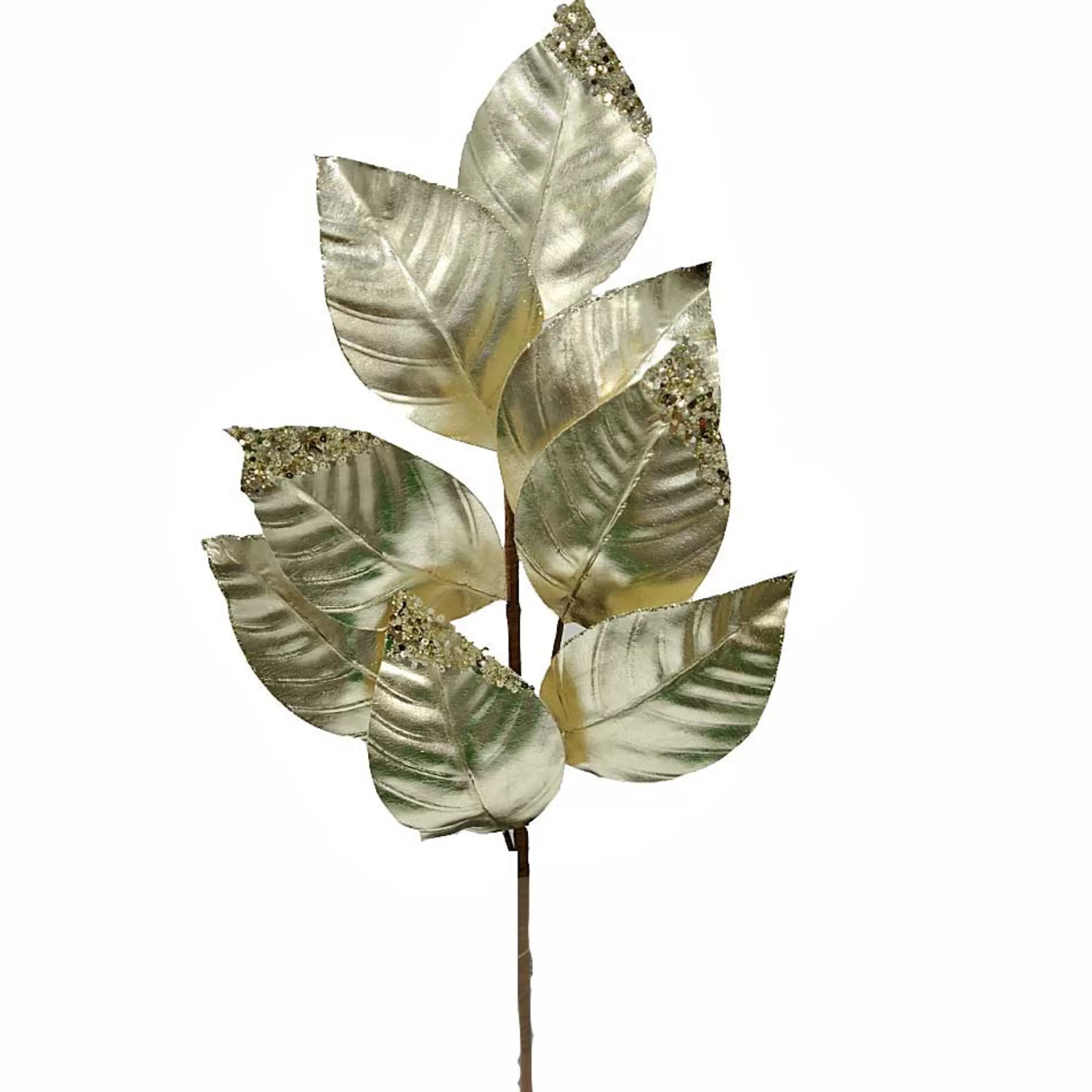 * Festive Sprays | Champagne Metallic Leaf Spray - 65Cm