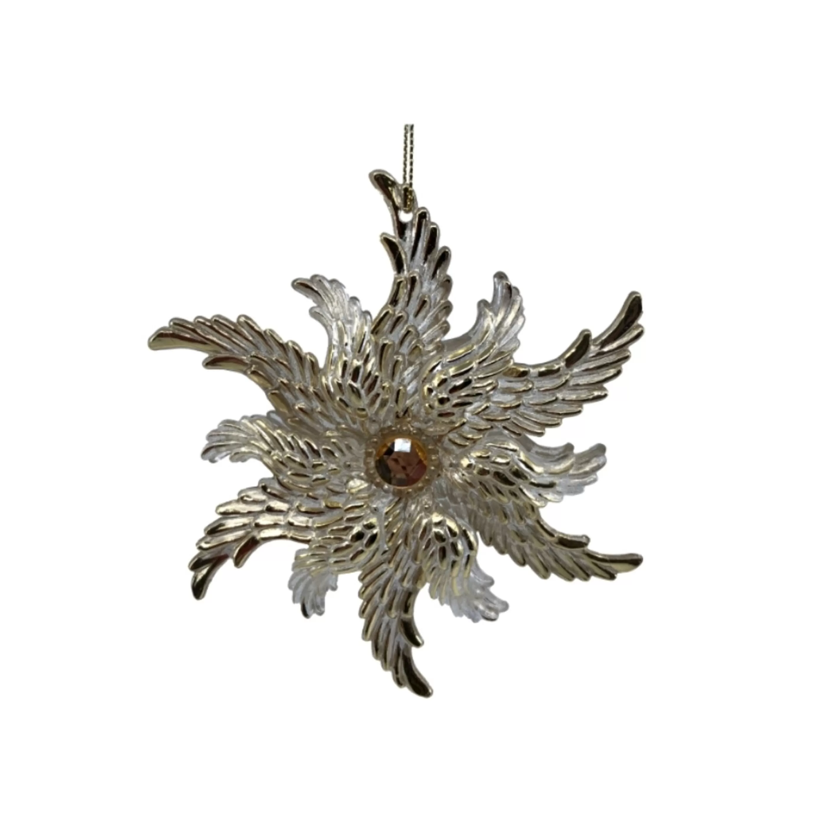 * Hanging Christmas Ornaments | Champagne Spiral Wings Hanging Decoration - 12Cm