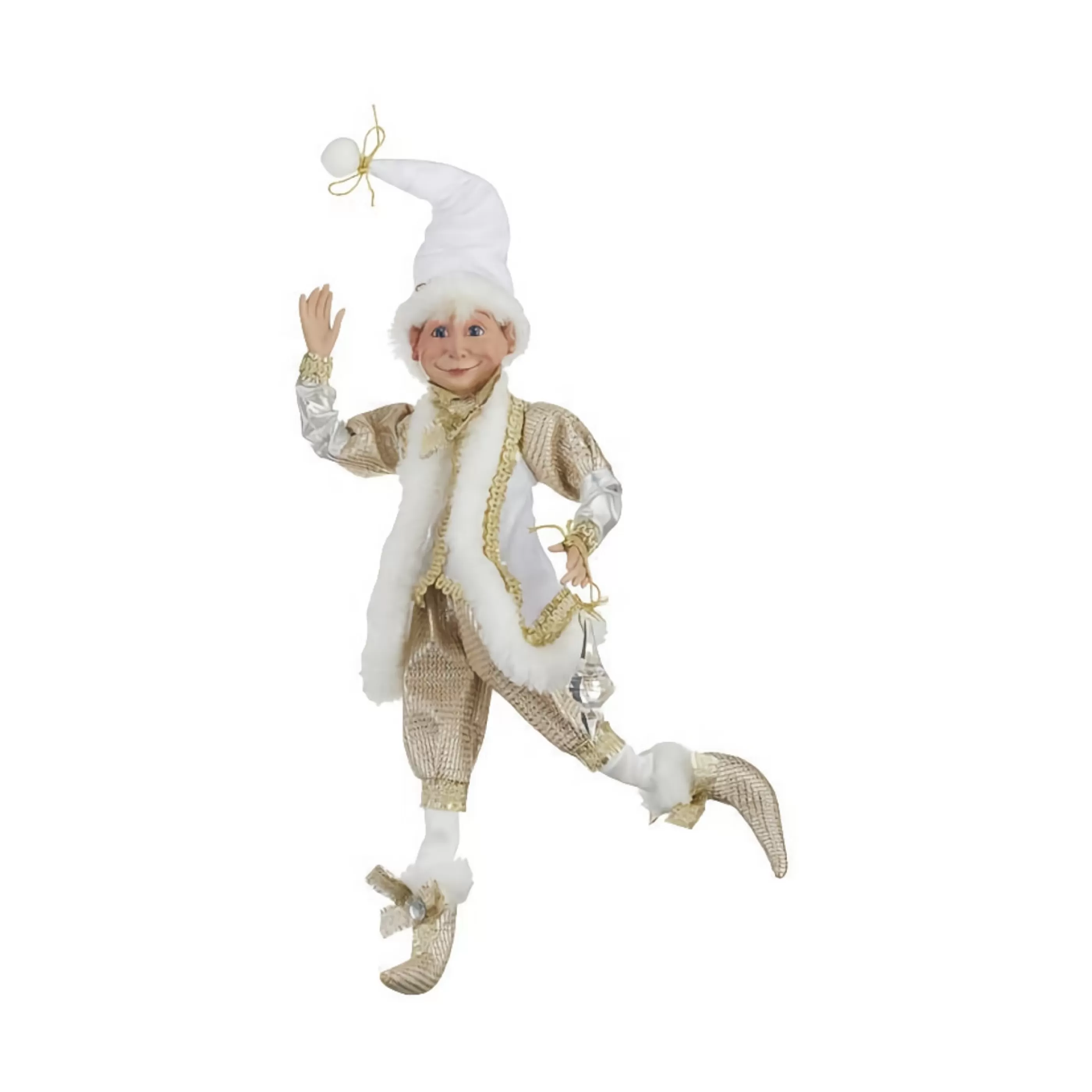 Flash Sale RAZ Imports Champagne White Gold Posable Elf (2 Styles) - 40Cm