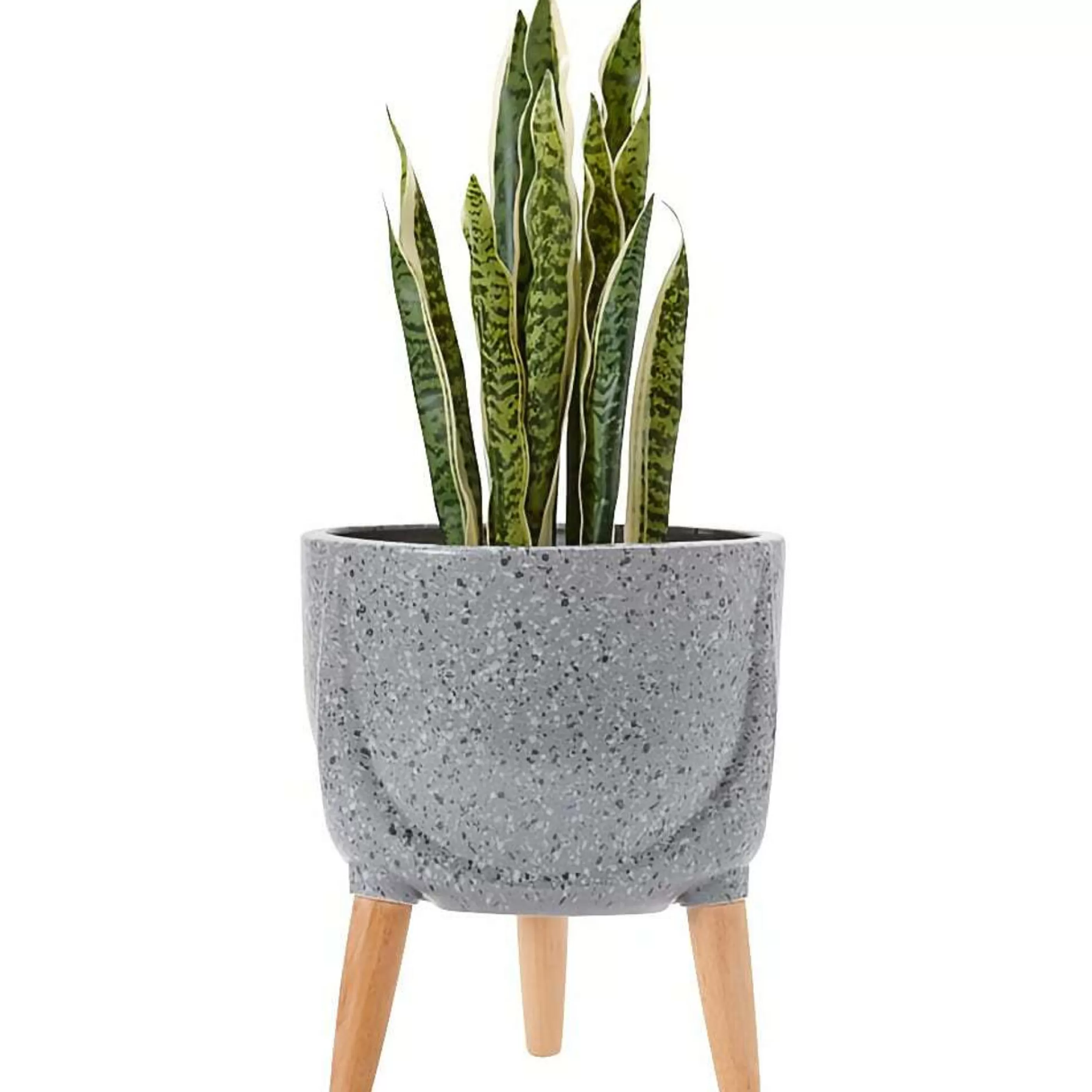 Ladelle Ashdene Floristry | Charcoal Terrazzo Legged Planter Pot - 33Cm