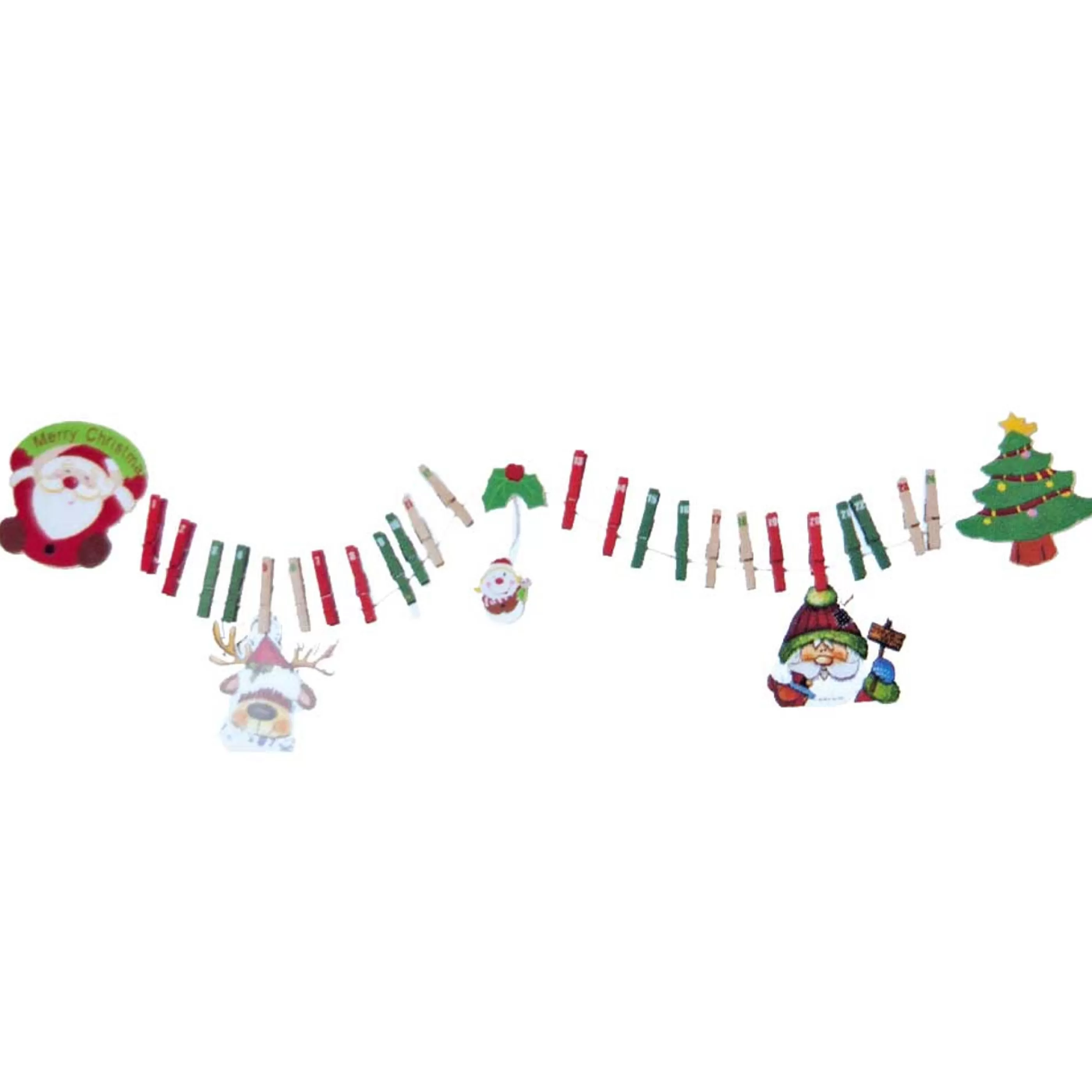 * Garlands | Christmas Advent Calendar Peg Garland (Set Of 24)