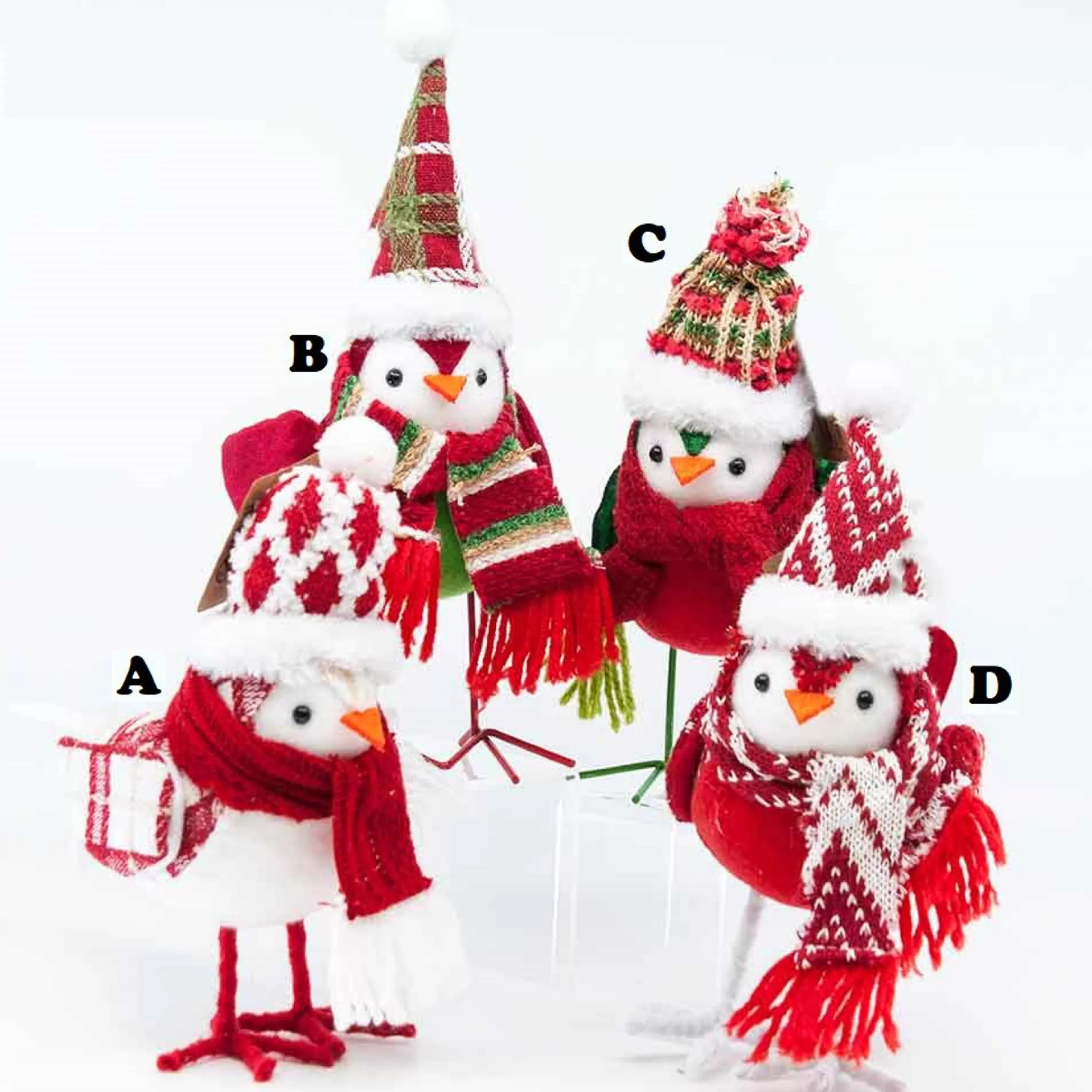 Best Sale * Christmas Bird With Hat And Scarf (4 Styles) - 25Cm