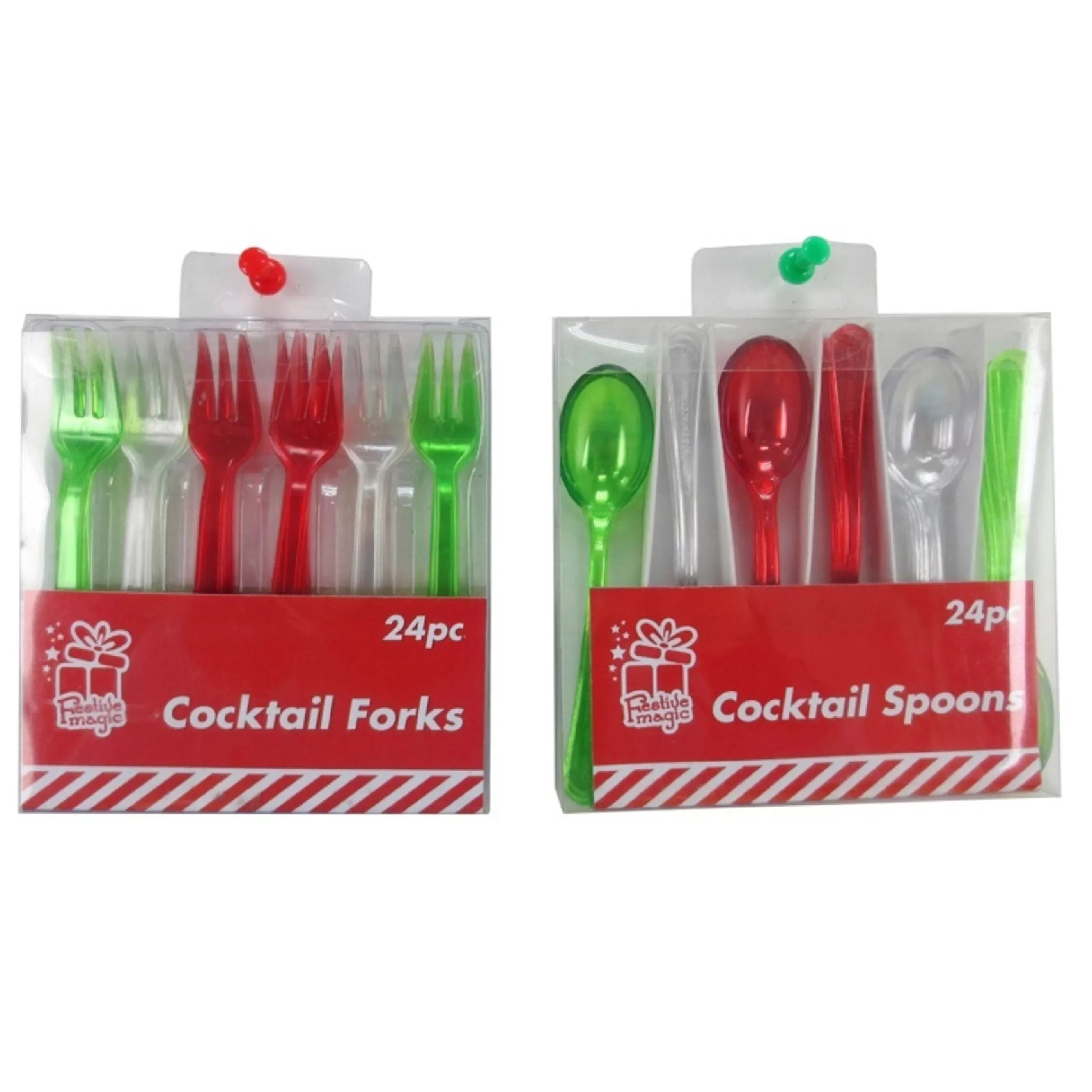 Clearance * Christmas Cocktail Cutlery - 24Pk