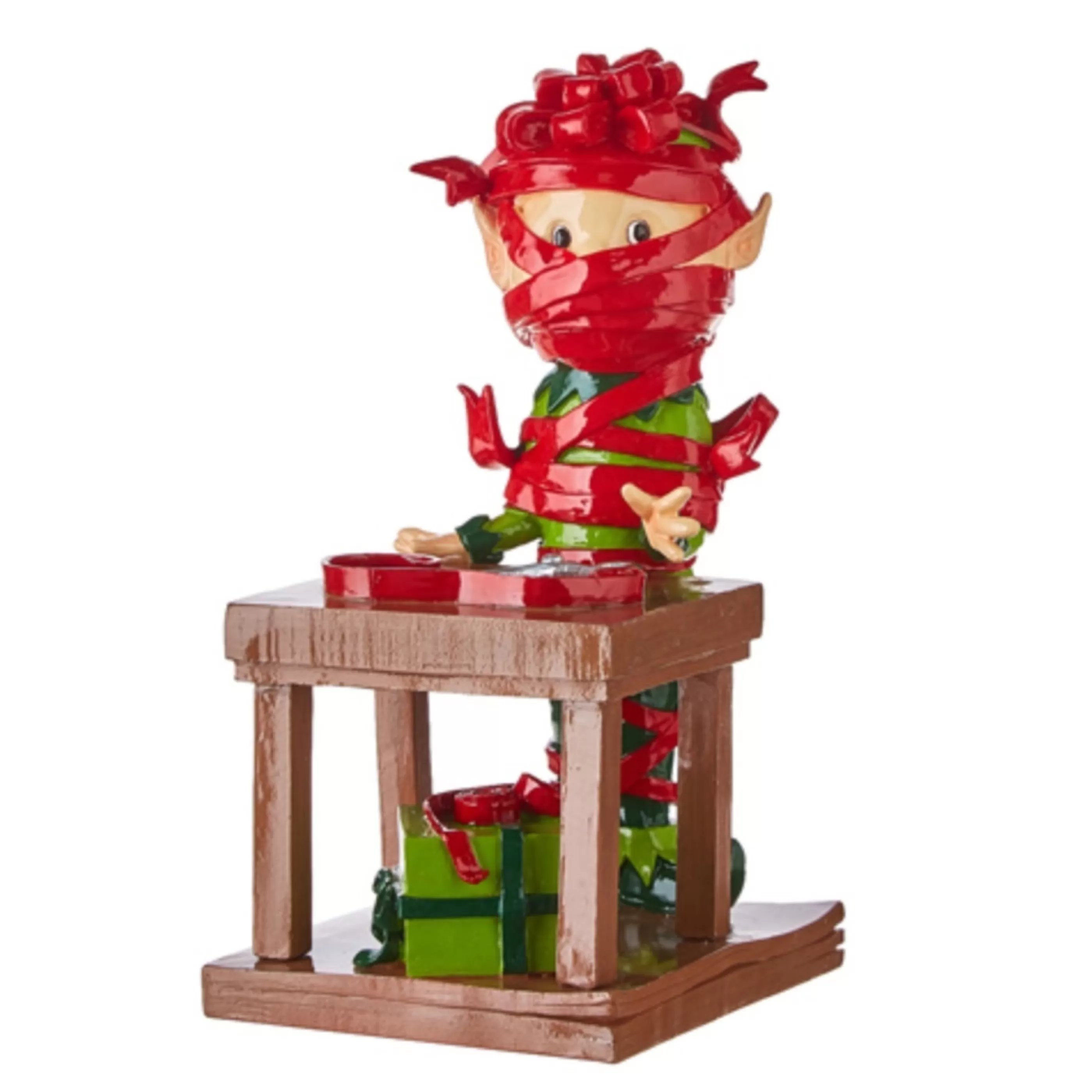 RAZ Imports Table Top Decorations | Christmas Elf All Wrapped Up! - 21.5Cm