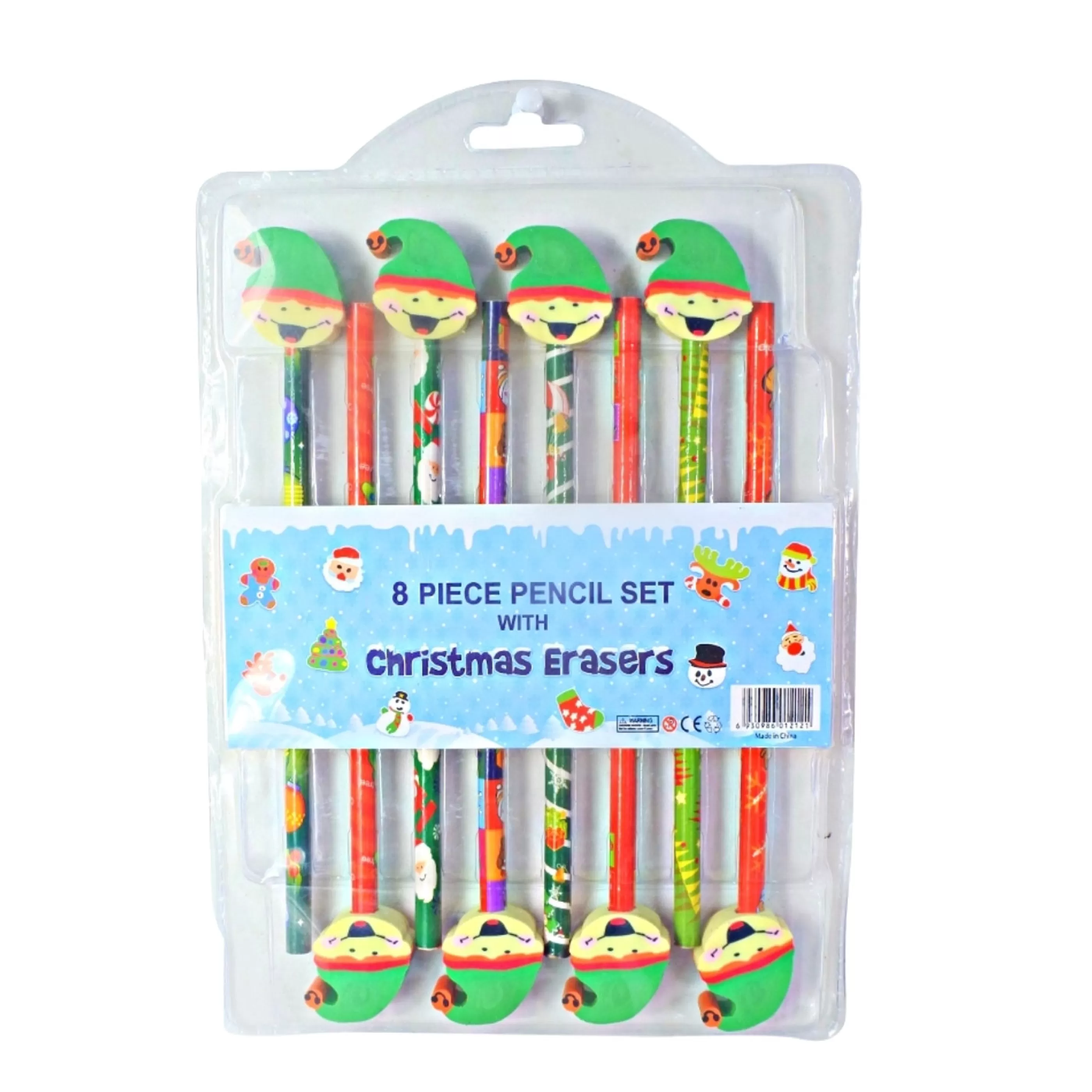 Cheap * Christmas Elf Pencils With Erasers (Pack Of 8)