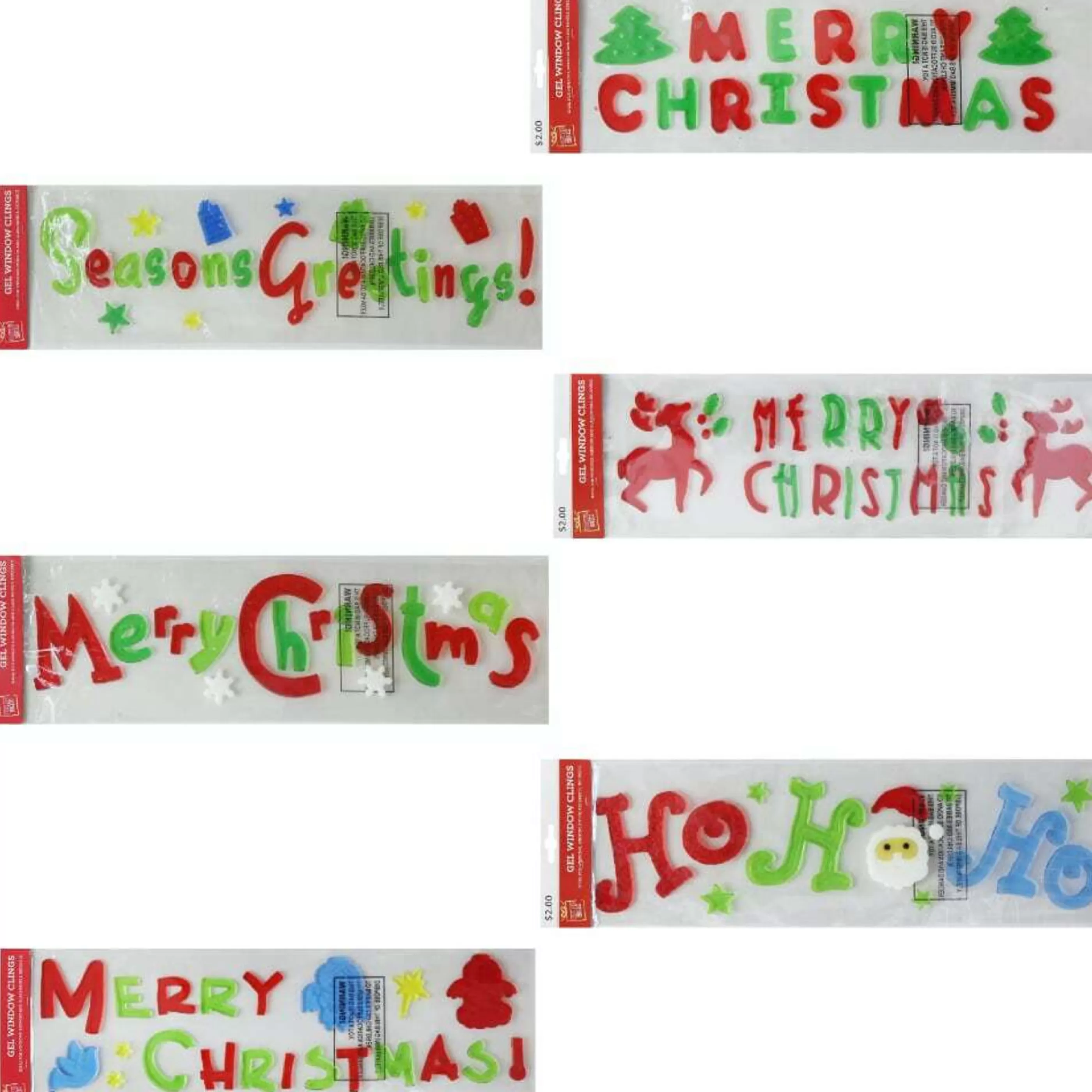 * Wall Signs & Decorations | Christmas Gel Window Stickers