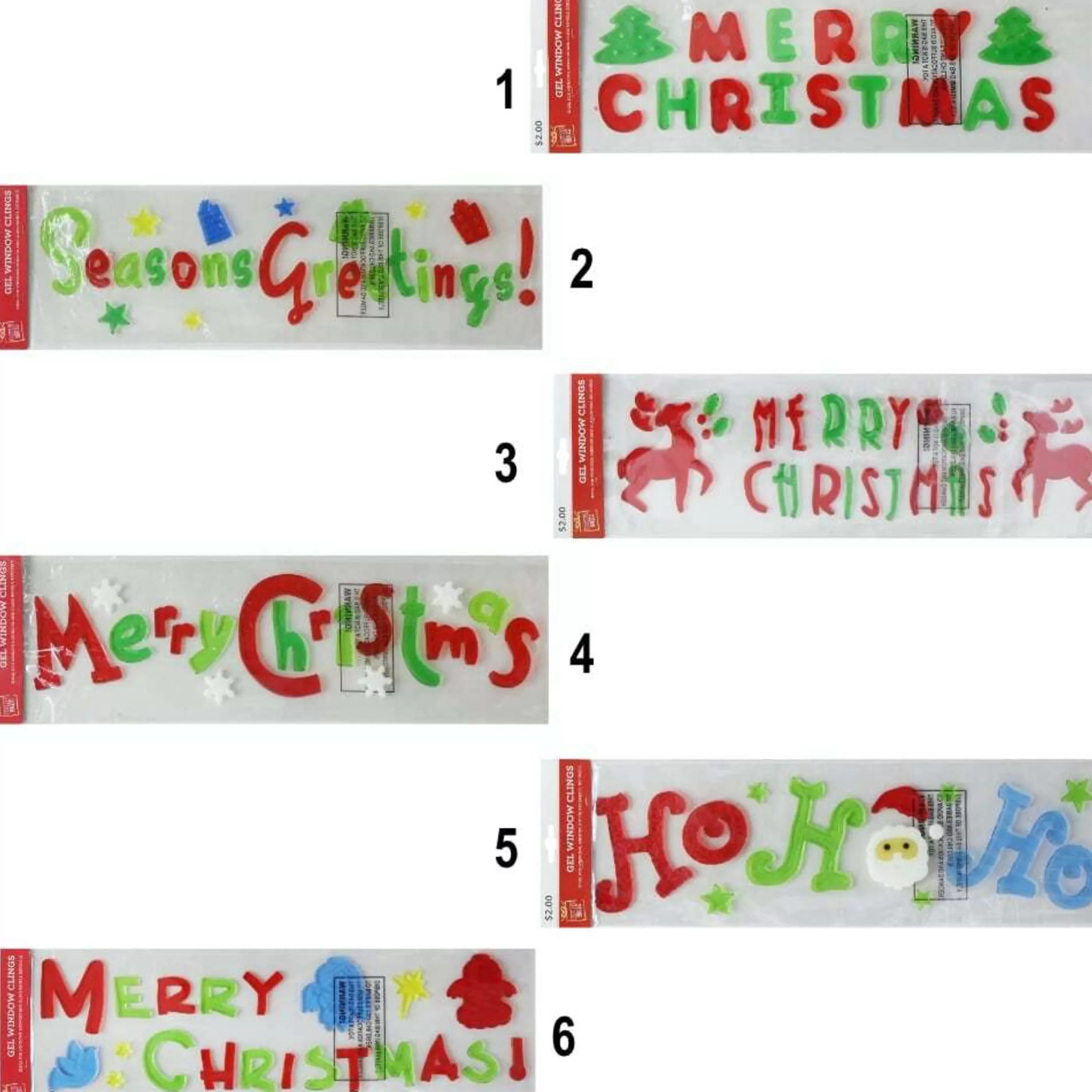 * Wall Signs & Decorations | Christmas Gel Window Stickers